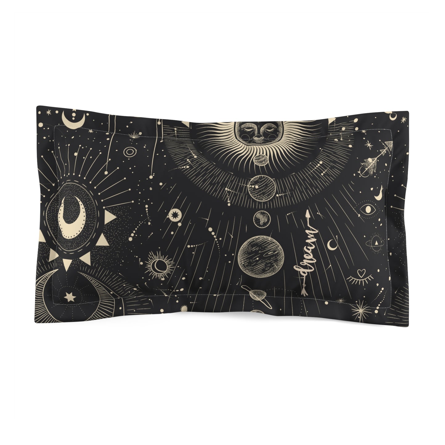 Abstract Dark Boho Microfiber Pillow Sham