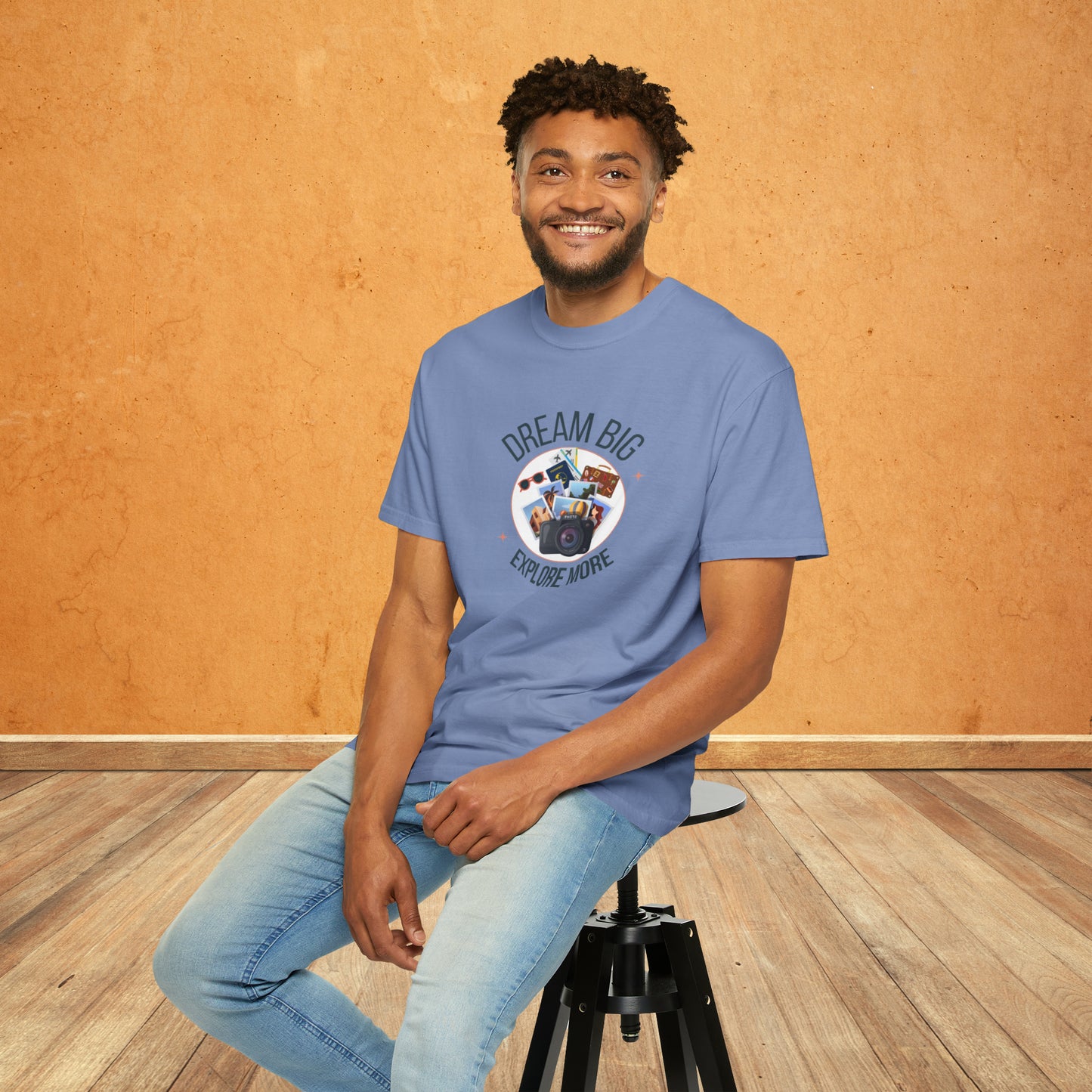 Dream Big Explore More Travel More Gift T-Shirt Unisex Garment-Dyed T-shirt