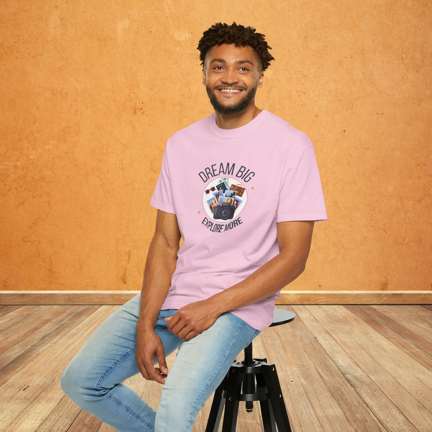 Dream Big Explore More Travel More Gift T-Shirt Unisex Garment-Dyed T-shirt