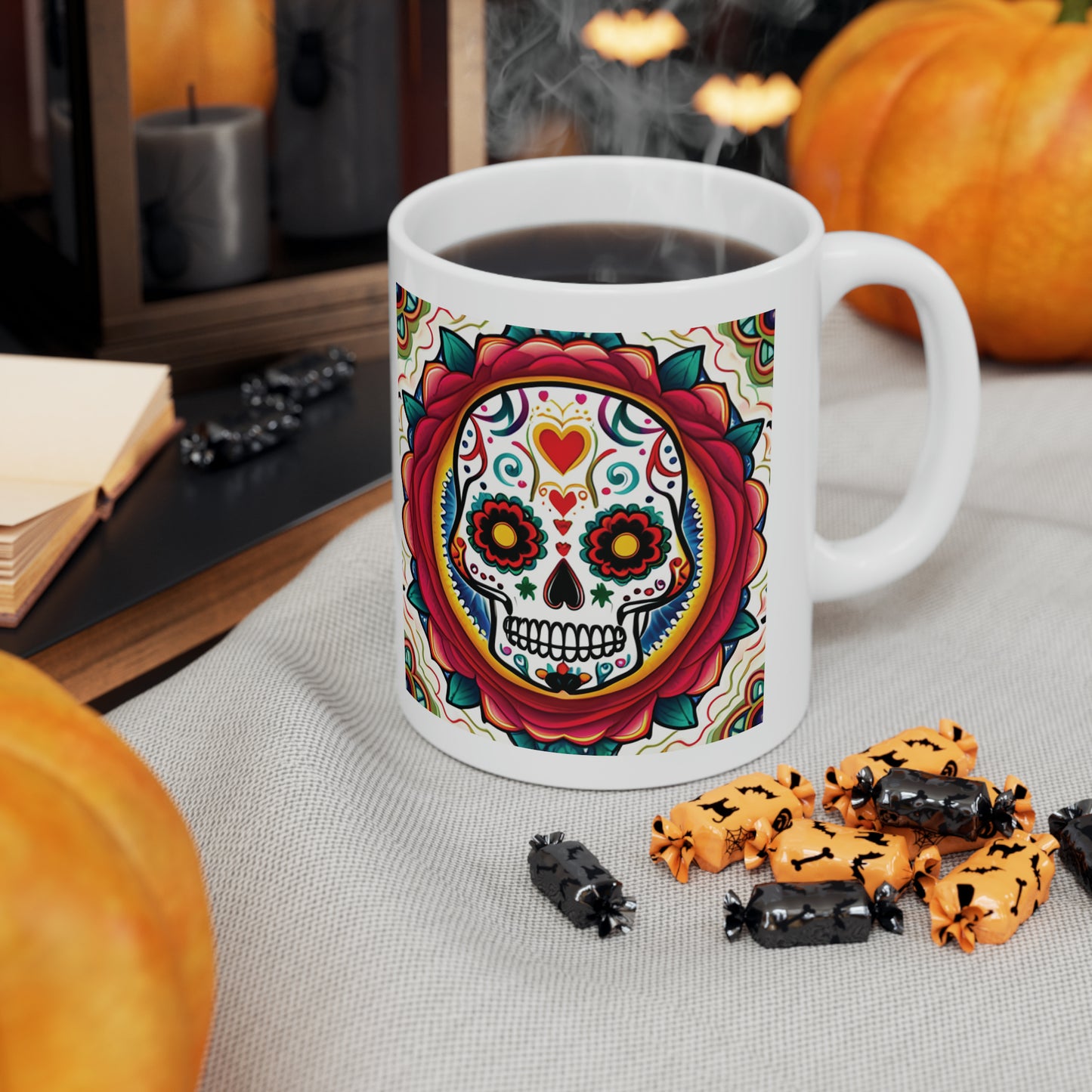 Sugar Skull Ceramic Mug 11oz