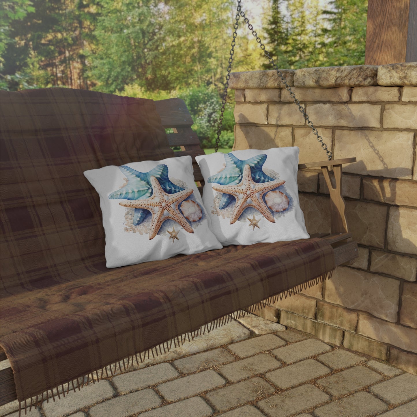 Starfish Outdoor Pillows, Patio Decor, Home decor, Housewarming Gift