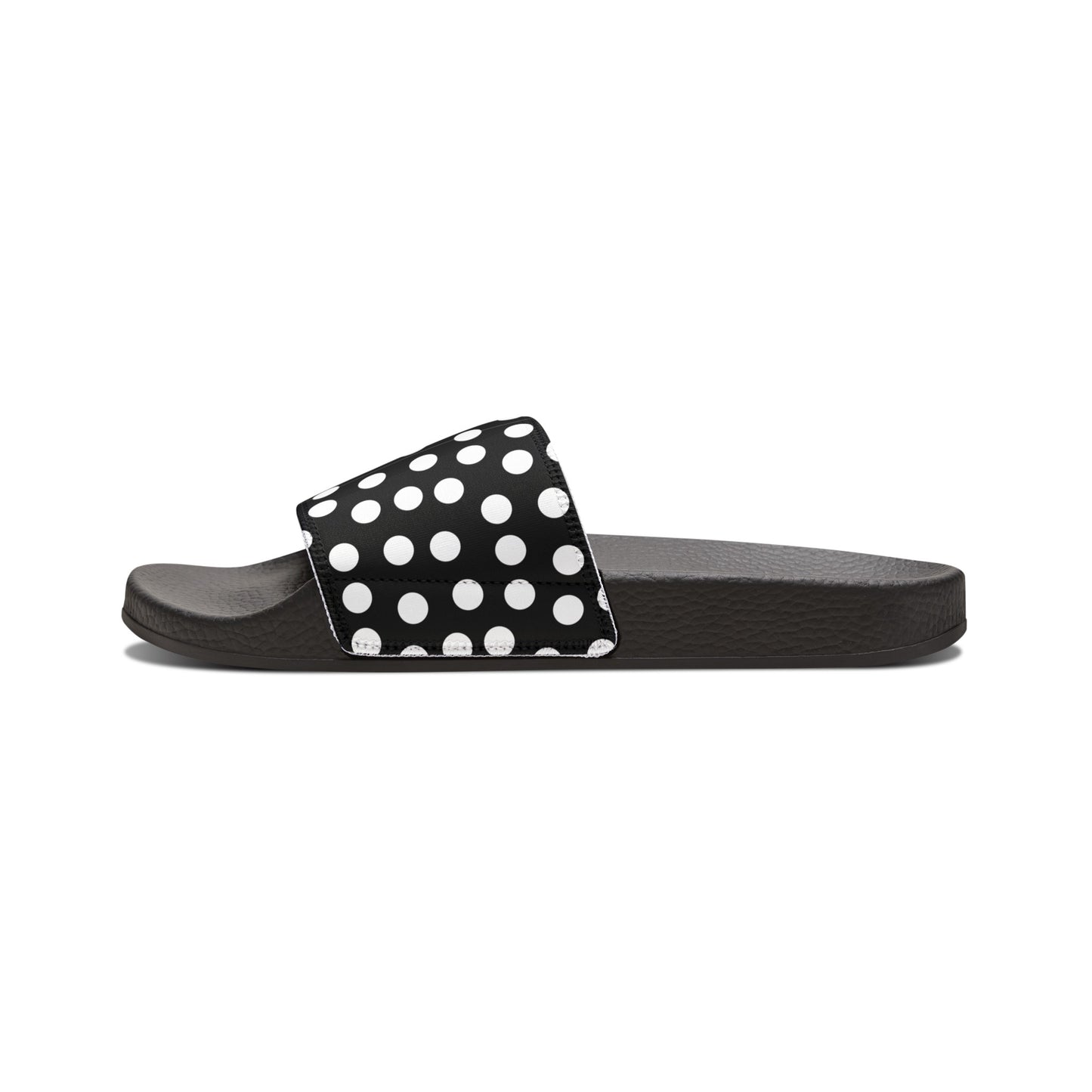 Black and White Women's Slide Sandals, Polka Dot Slides, Summer Slide Sandals