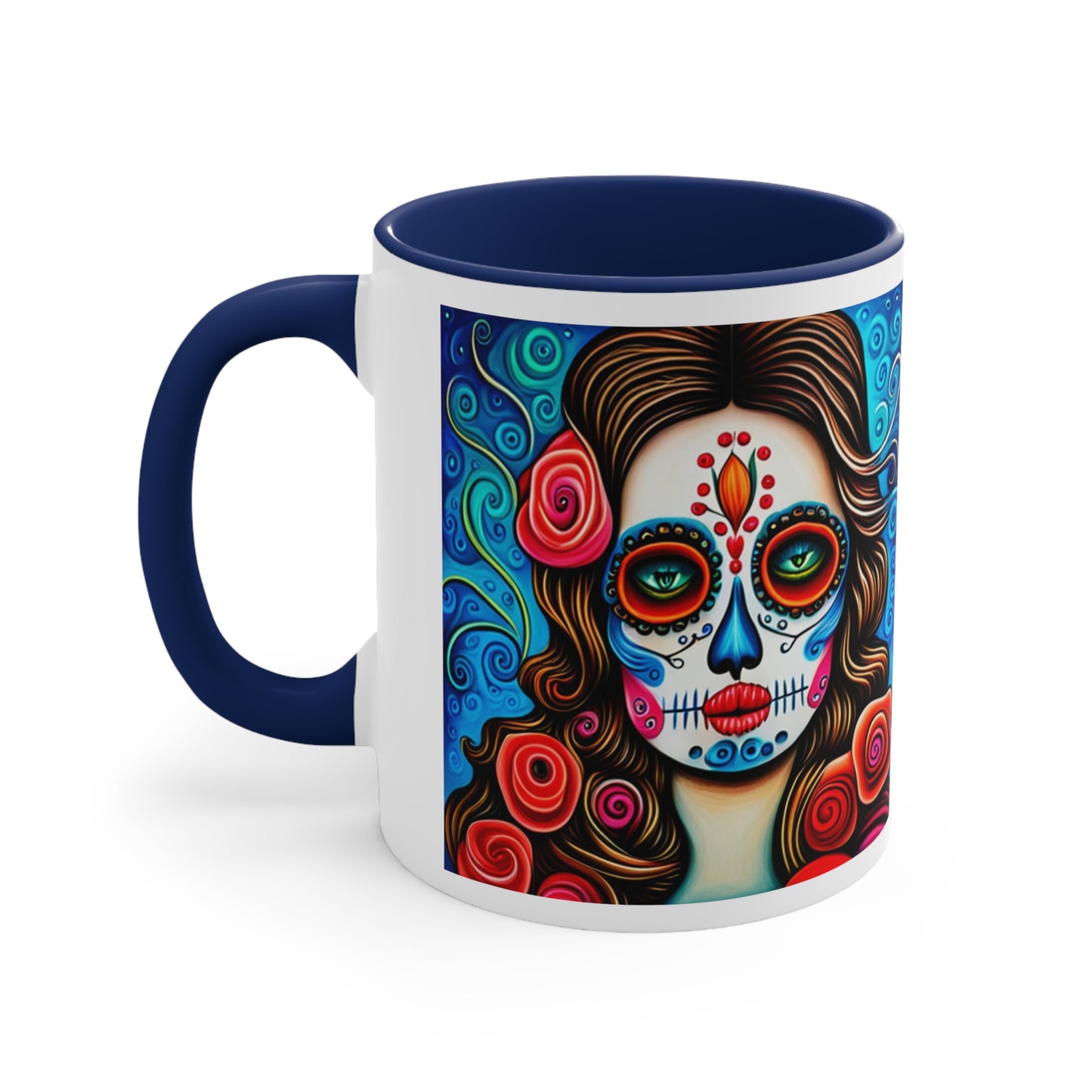 Skull Make-up Face - Accent Coffee Mug, 11oz