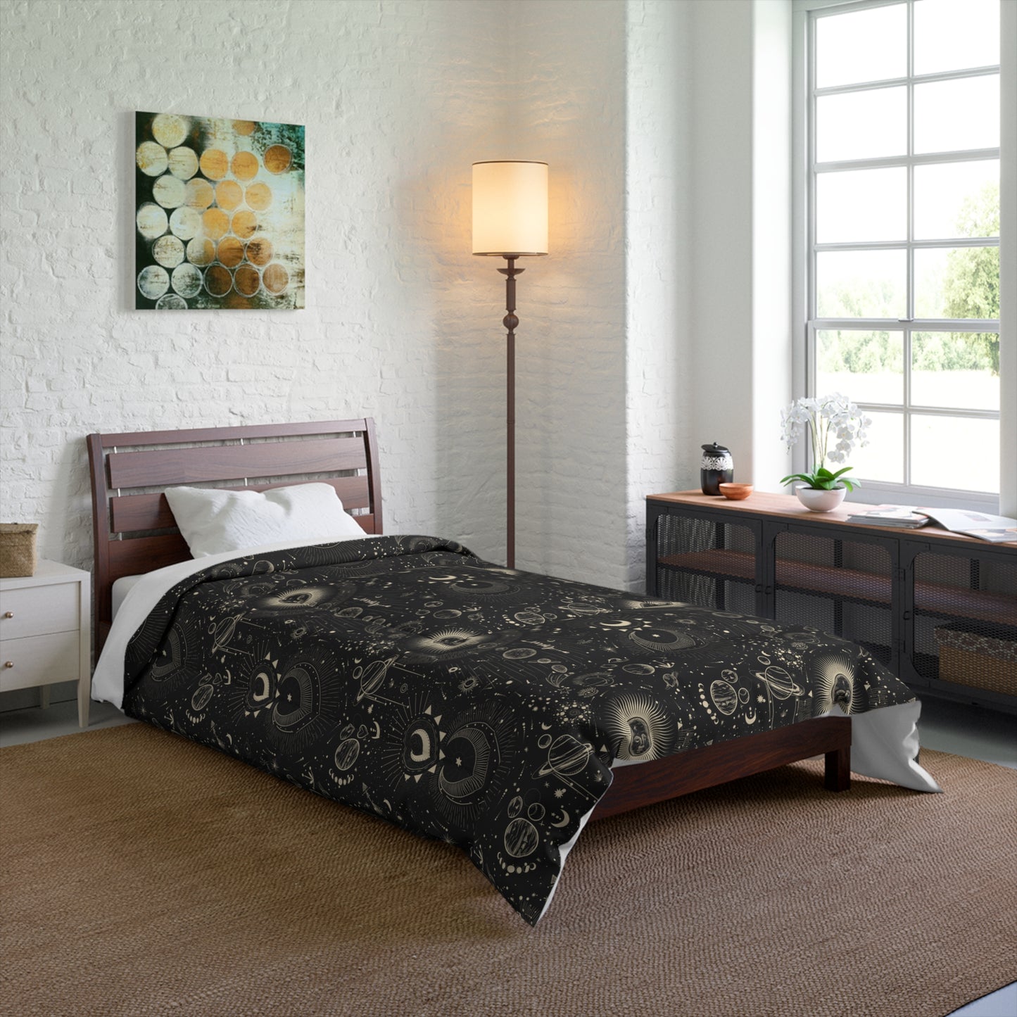 Abstract Dark Boho Comforter for Twin to King size beds