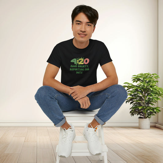 420 T-shirt, High Vibes Gift High Society Unisex Ultra Cotton Tee