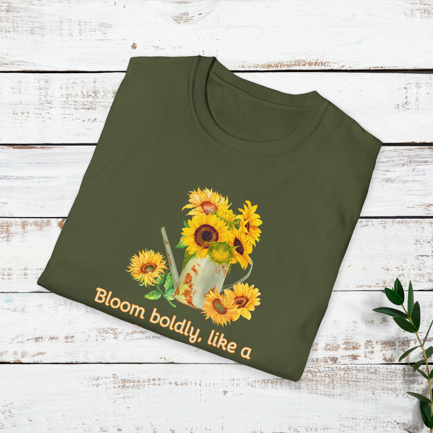 Inspirational T-Shirt Gift Bloom Boldly Sunflower Motivational Shirt