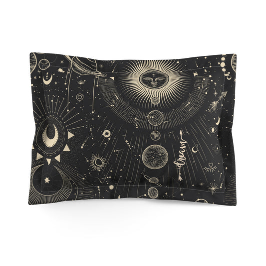 Abstract Dark Boho Microfiber Pillow Sham