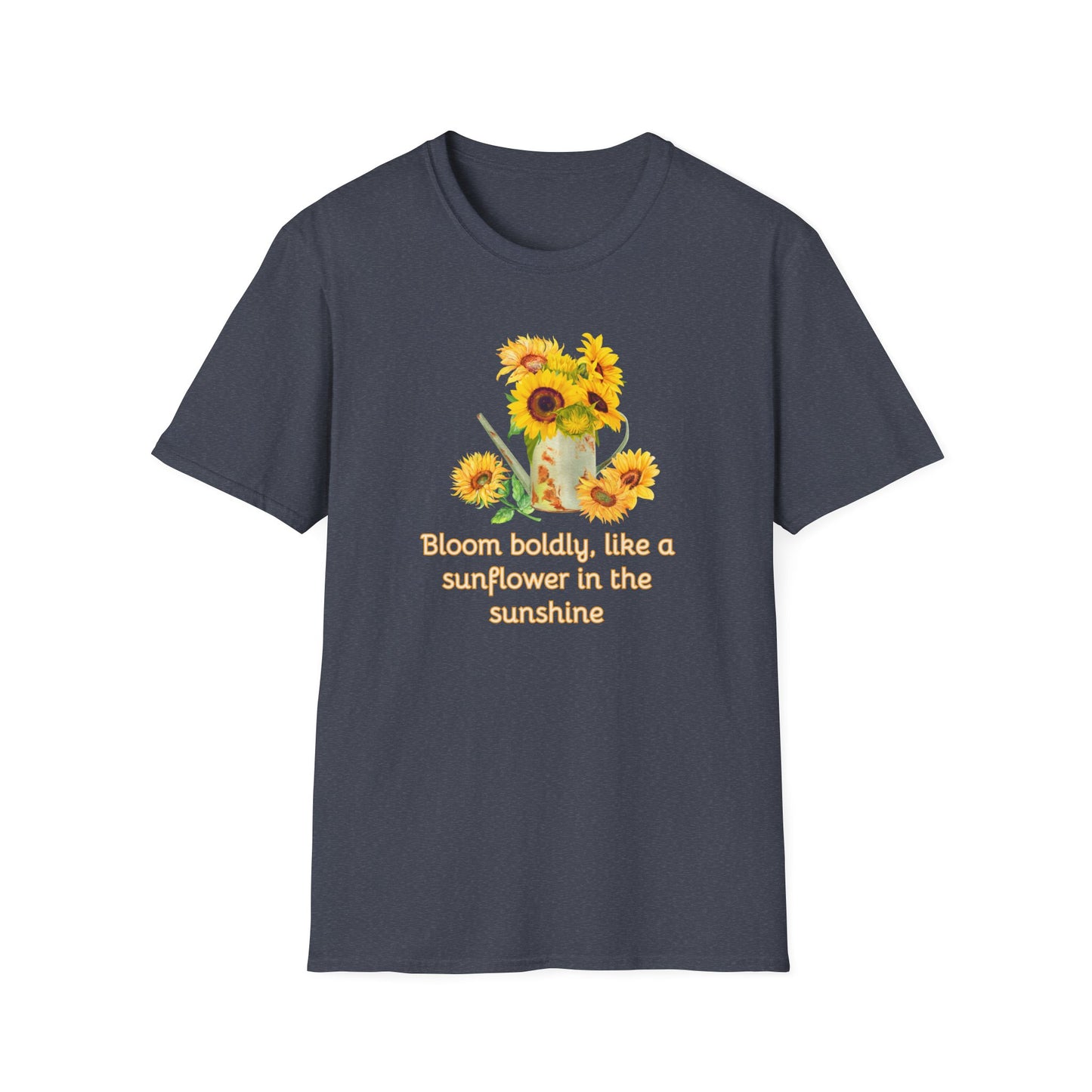 Inspirational T-Shirt Gift Bloom Boldly Sunflower Motivational Shirt