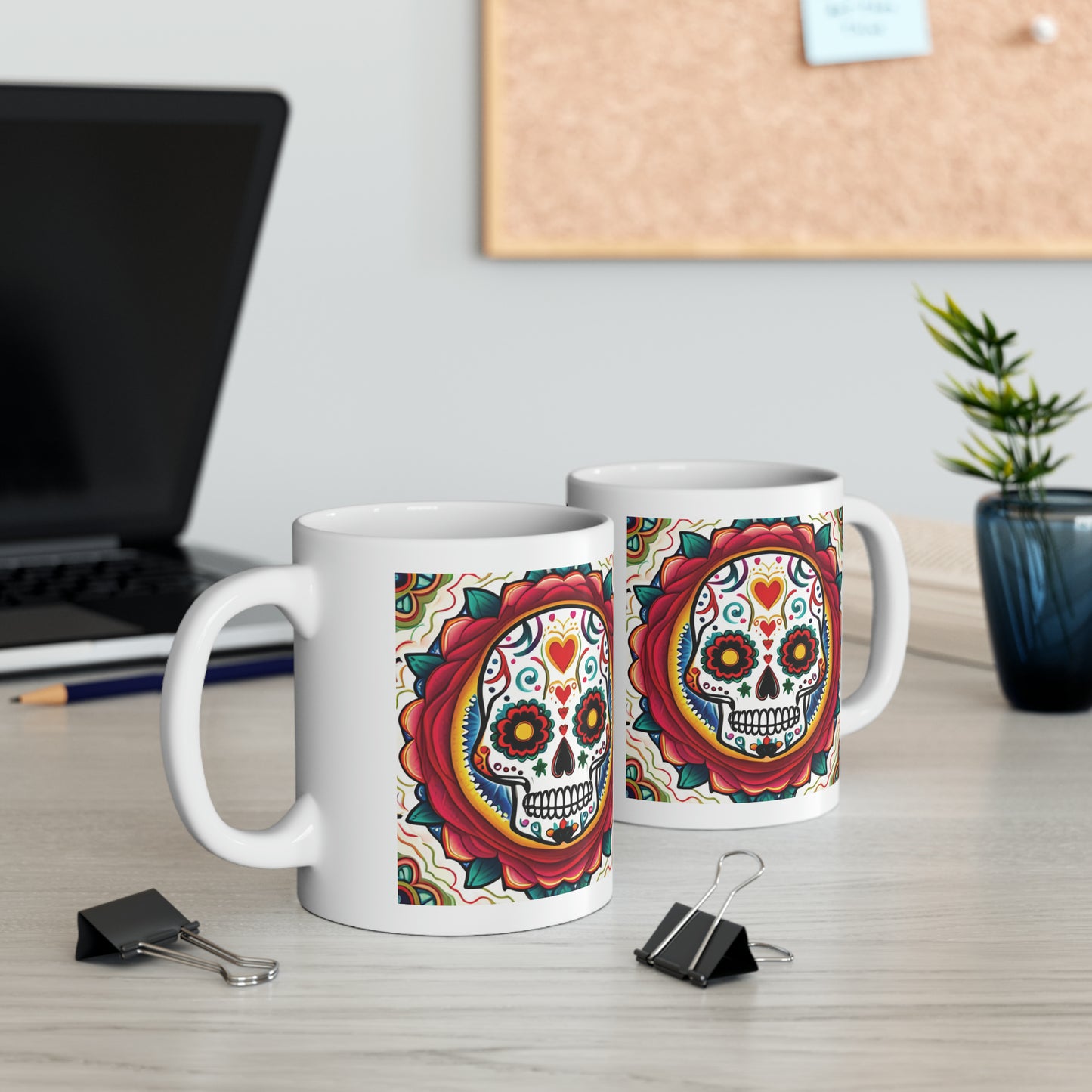 Sugar Skull Ceramic Mug 11oz