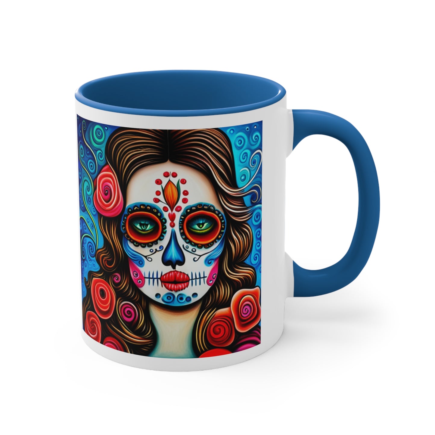 Skull Make-up Face - Accent Coffee Mug, 11oz