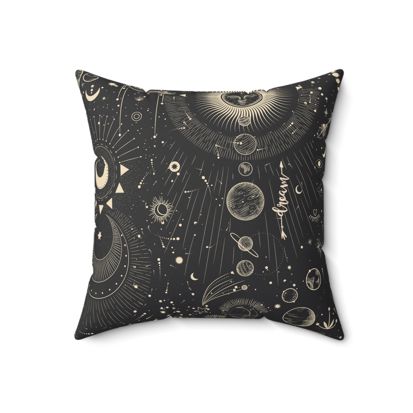 Abstract Dark Boho Square Pillow, Boho Gift