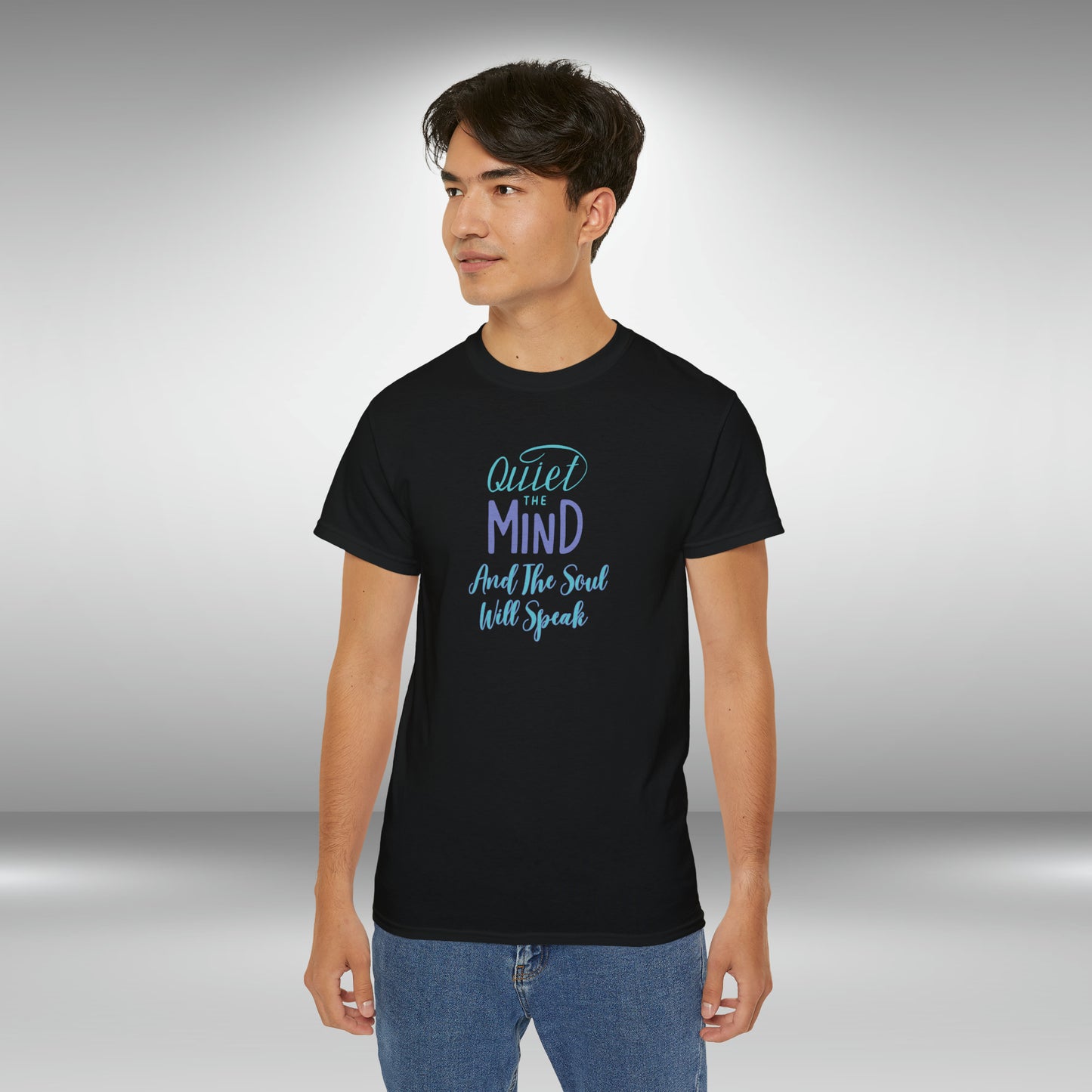 Motivational T-Shirt Gift Meditation Quote Gift Quiet the Mind, Let the Soul Speak T-shirt Ultra Cotton Tee