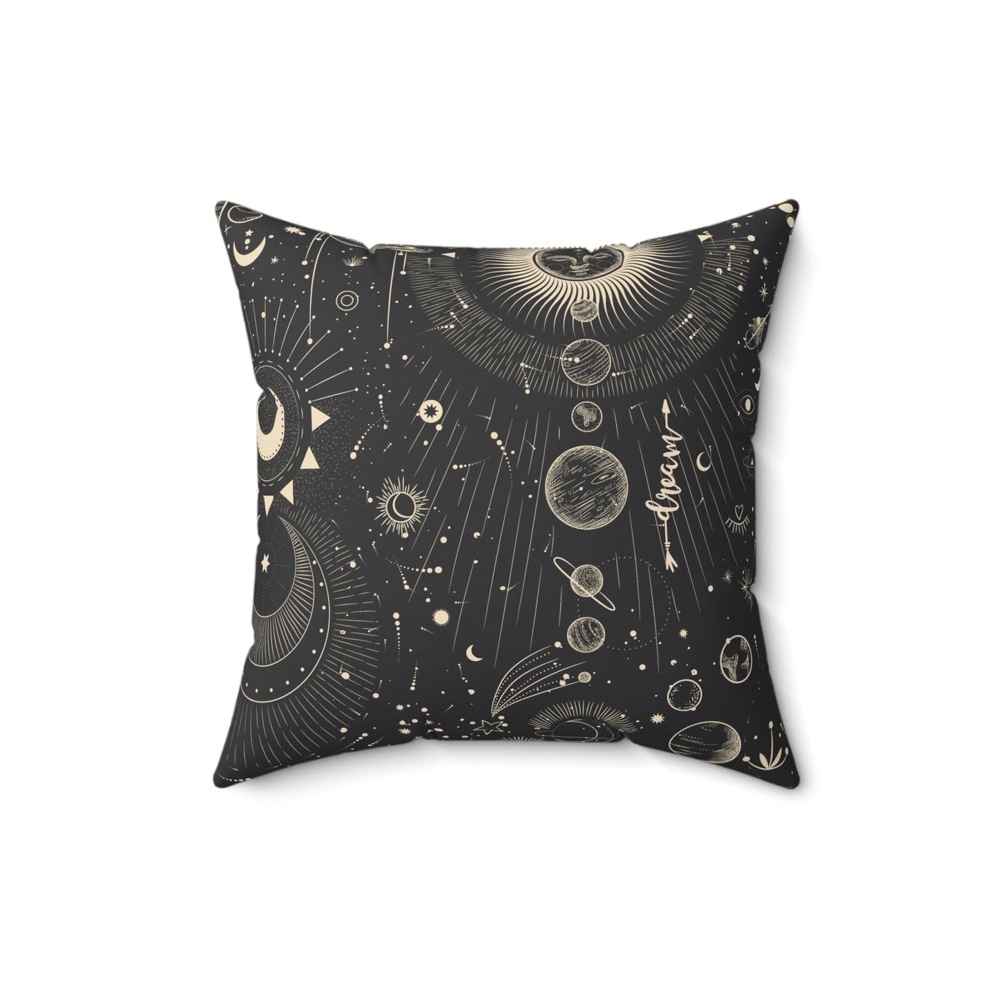 Abstract Dark Boho Square Pillow, Boho Gift