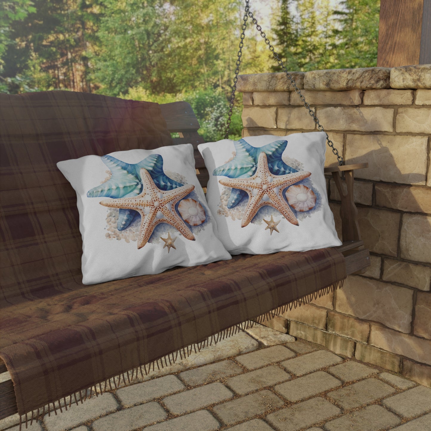 Starfish Outdoor Pillows, Patio Decor, Home decor, Housewarming Gift