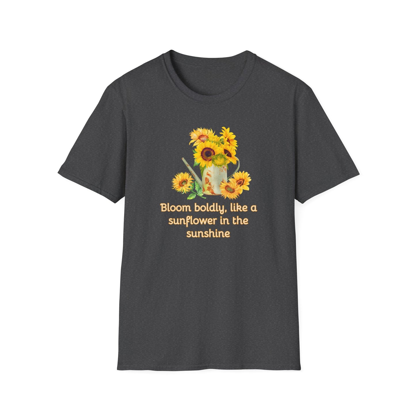 Inspirational T-Shirt Gift Bloom Boldly Sunflower Motivational Shirt