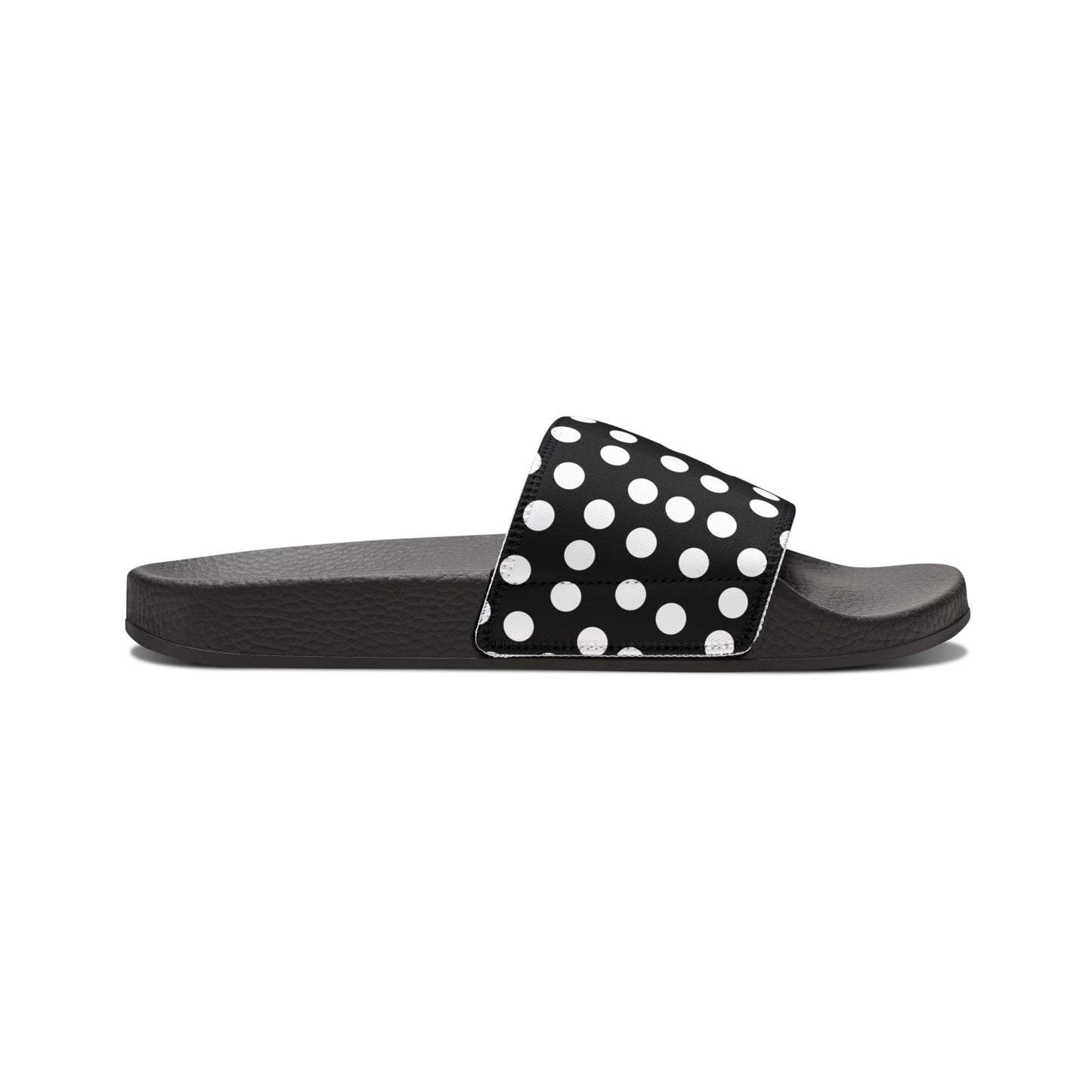 Black and White Women's Slide Sandals, Polka Dot Slides, Summer Slide Sandals