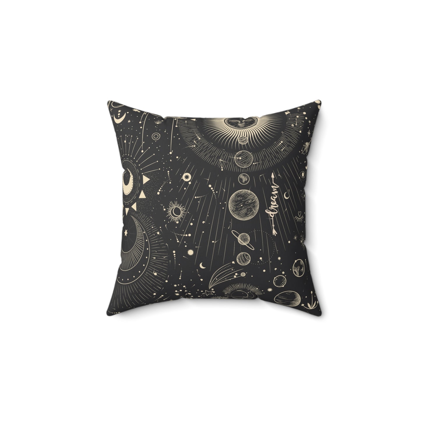 Abstract Dark Boho Square Pillow, Boho Gift