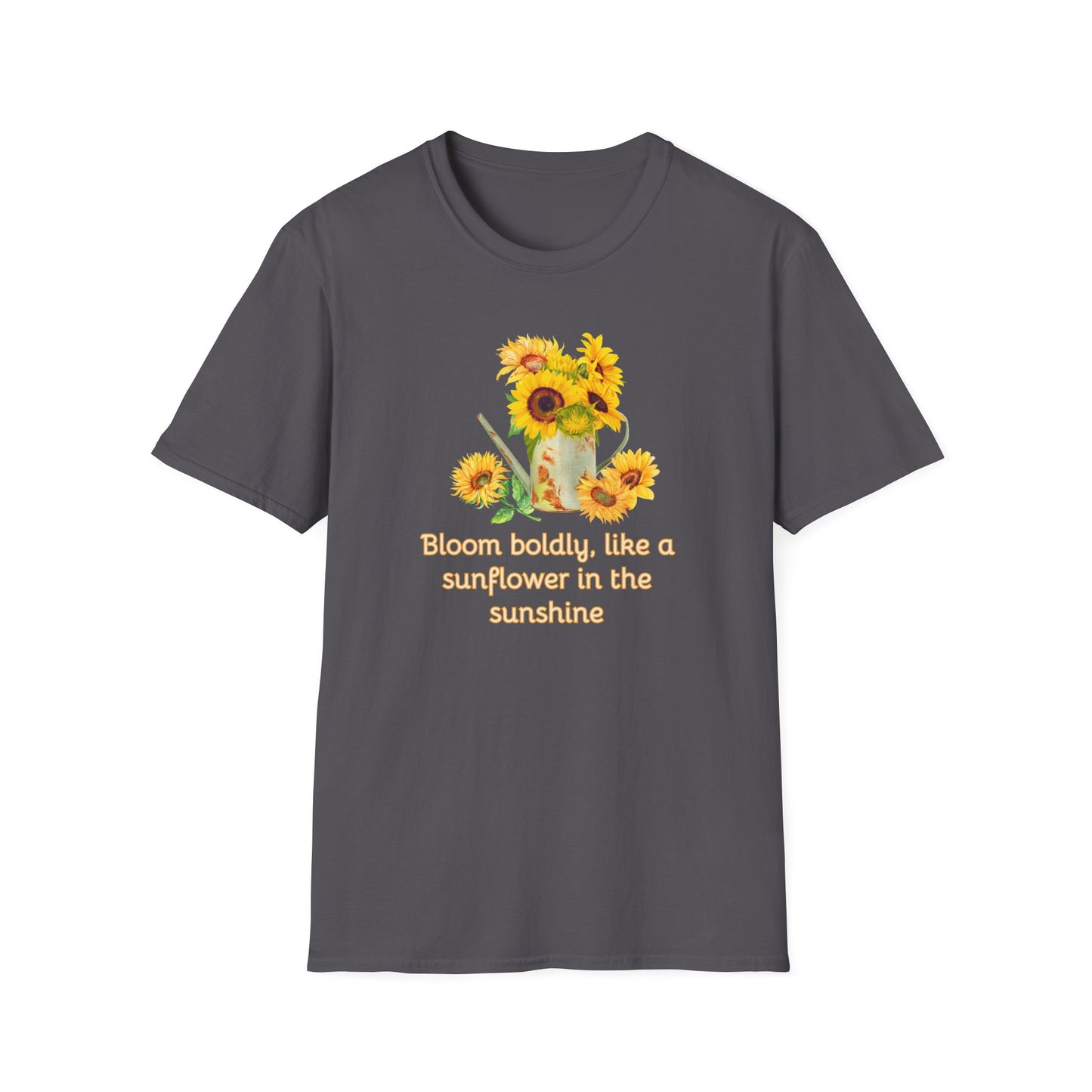 Inspirational T-Shirt Gift Bloom Boldly Sunflower Motivational Shirt