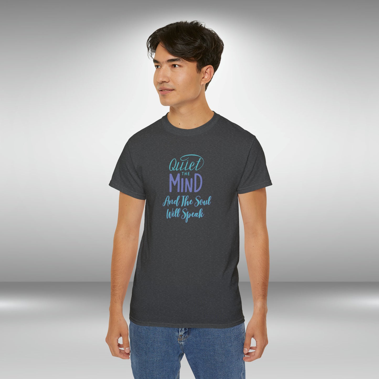 Motivational T-Shirt Gift Meditation Quote Gift Quiet the Mind, Let the Soul Speak T-shirt Ultra Cotton Tee