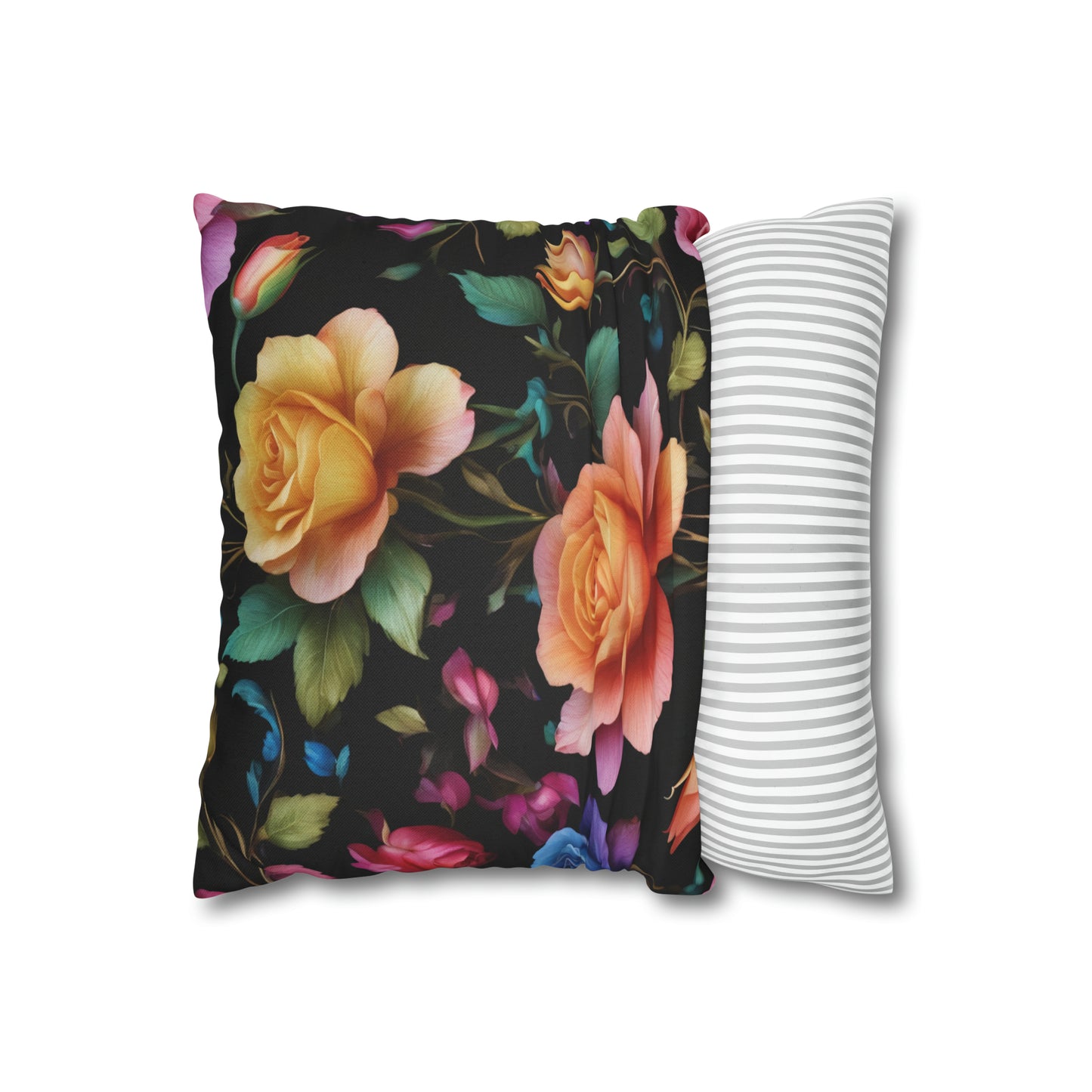 Midnight Roses Square Pillow Case