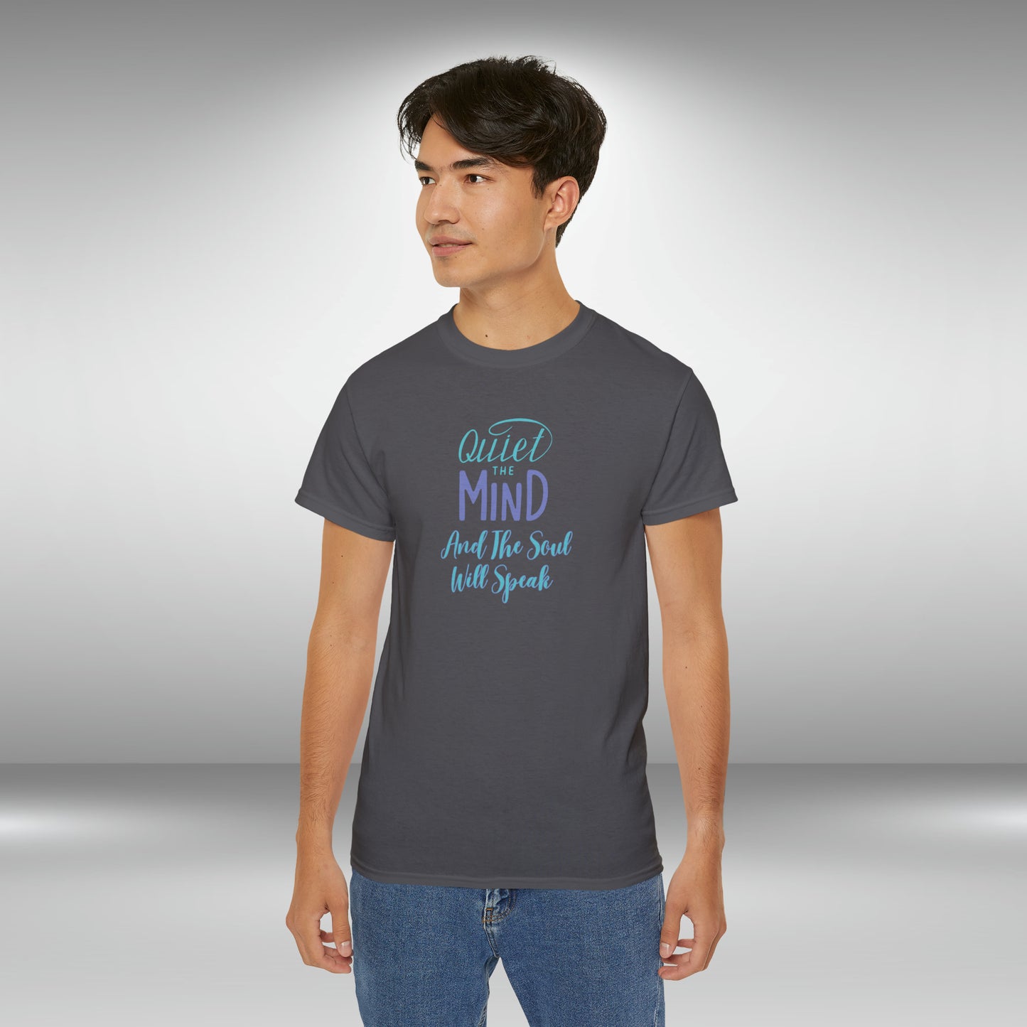 Motivational T-Shirt Gift Meditation Quote Gift Quiet the Mind, Let the Soul Speak T-shirt Ultra Cotton Tee