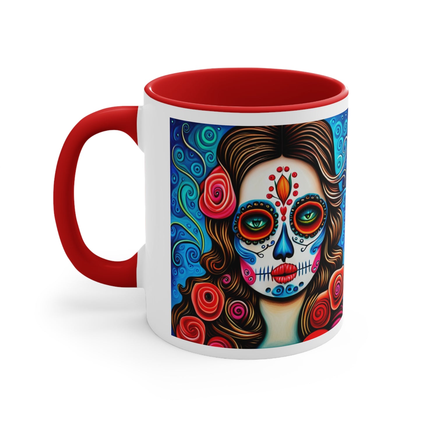 Skull Make-up Face - Accent Coffee Mug, 11oz