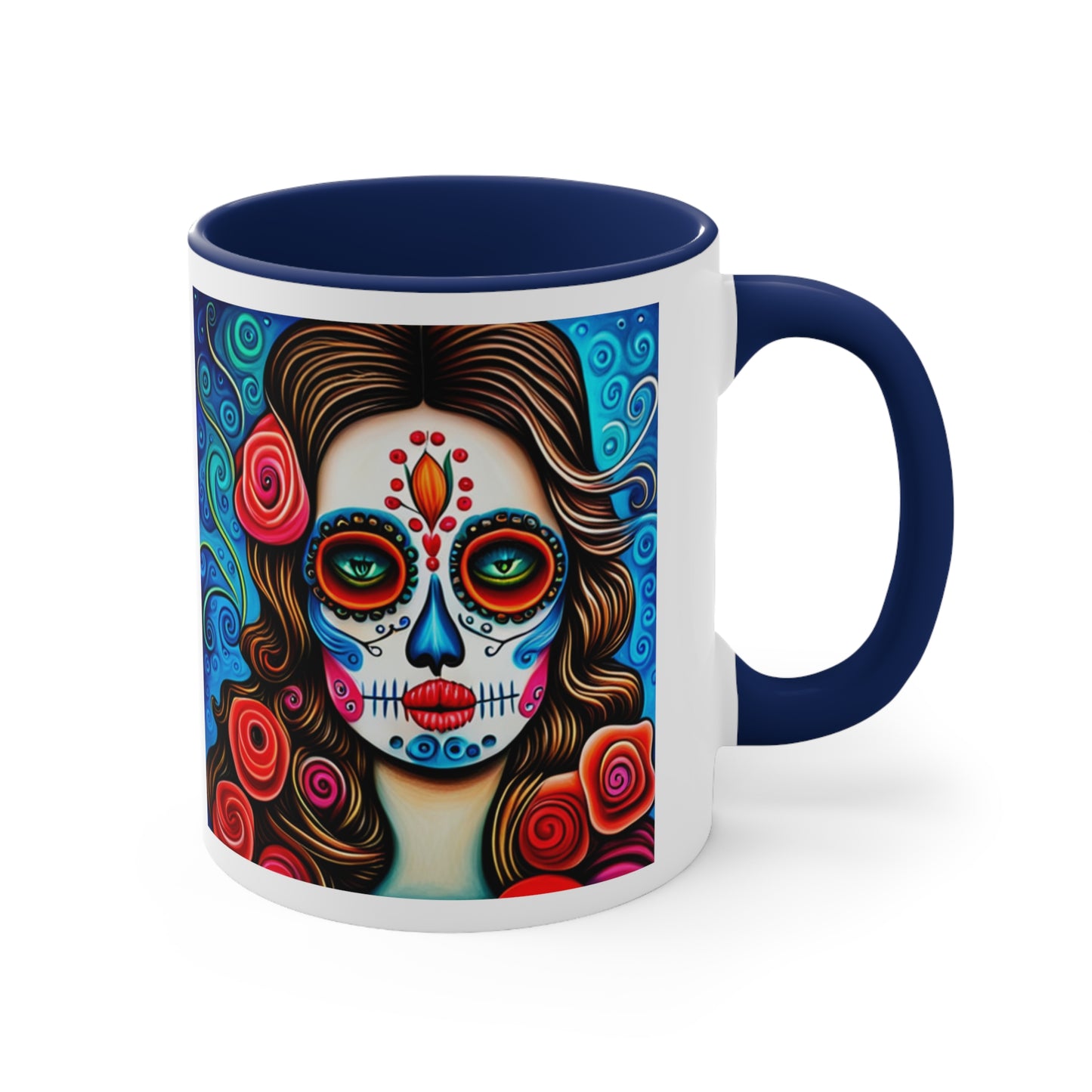 Skull Make-up Face - Accent Coffee Mug, 11oz