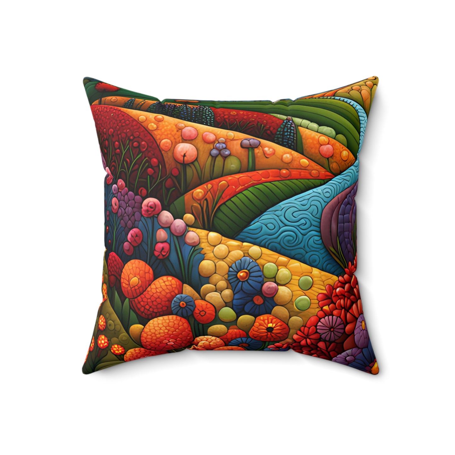 Quilted Look, River Flow Square Pillow, Comfy Home Decor