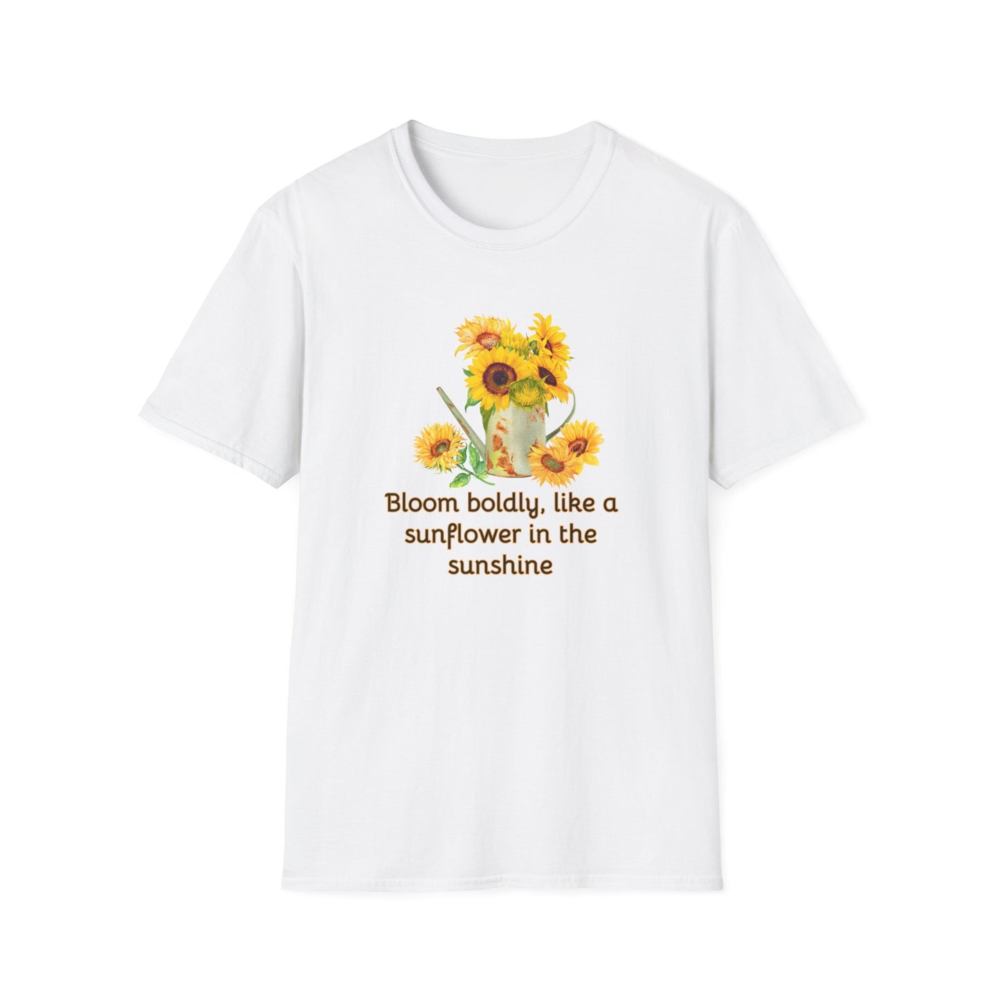 Inspirational T-Shirt Gift Bloom Boldly Sunflower Motivational Shirt