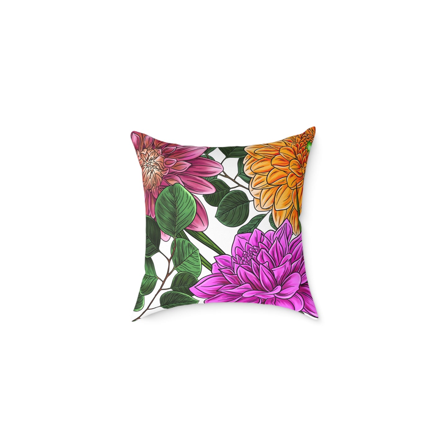 Big Flowers Square Canvas Pillow, Sofa Pillow, Home Decor, Flower Decorator Pillow