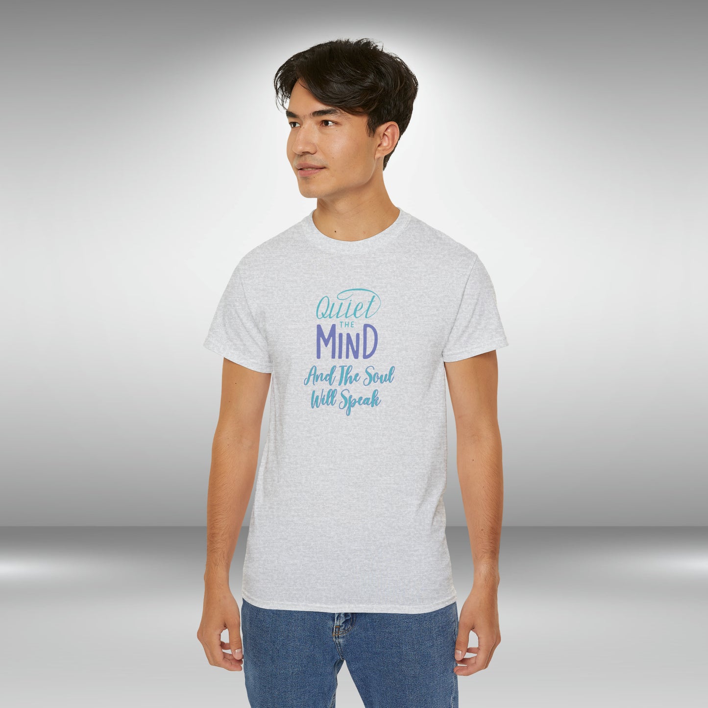 Motivational T-Shirt Gift Meditation Quote Gift Quiet the Mind, Let the Soul Speak T-shirt Ultra Cotton Tee