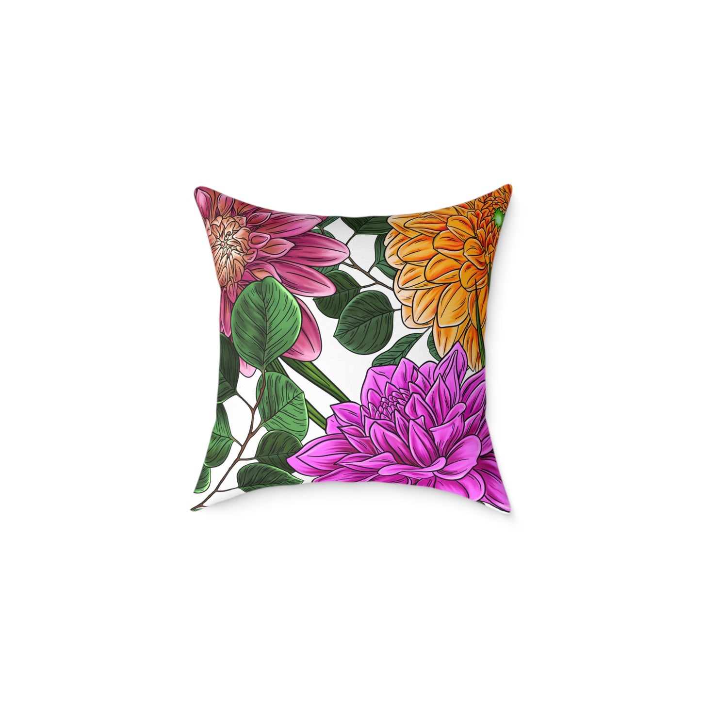 Big Flowers Square Canvas Pillow, Sofa Pillow, Home Decor, Flower Decorator Pillow