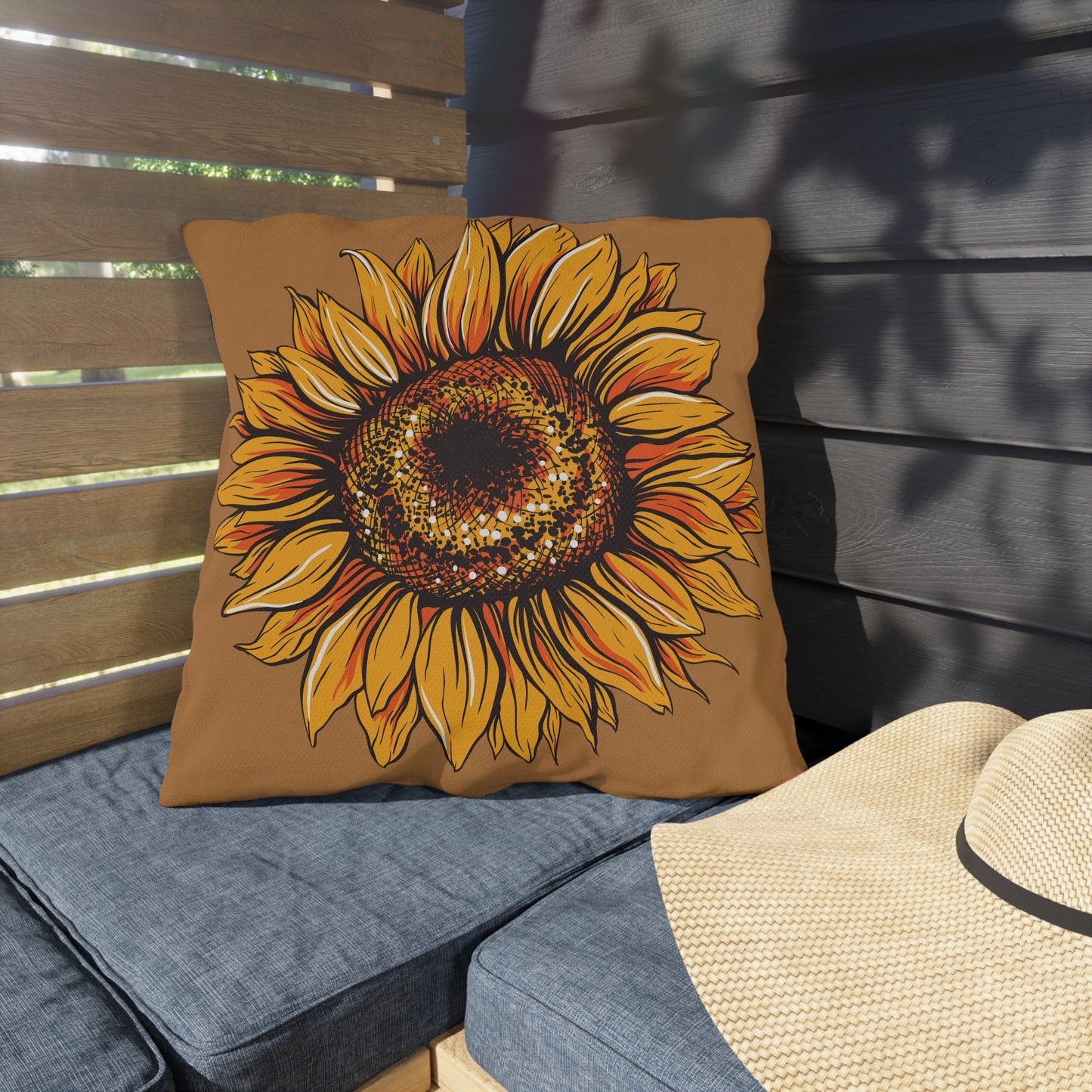 Sunflower Outdoor Pillows, Patio Decor, Housewarming Gift