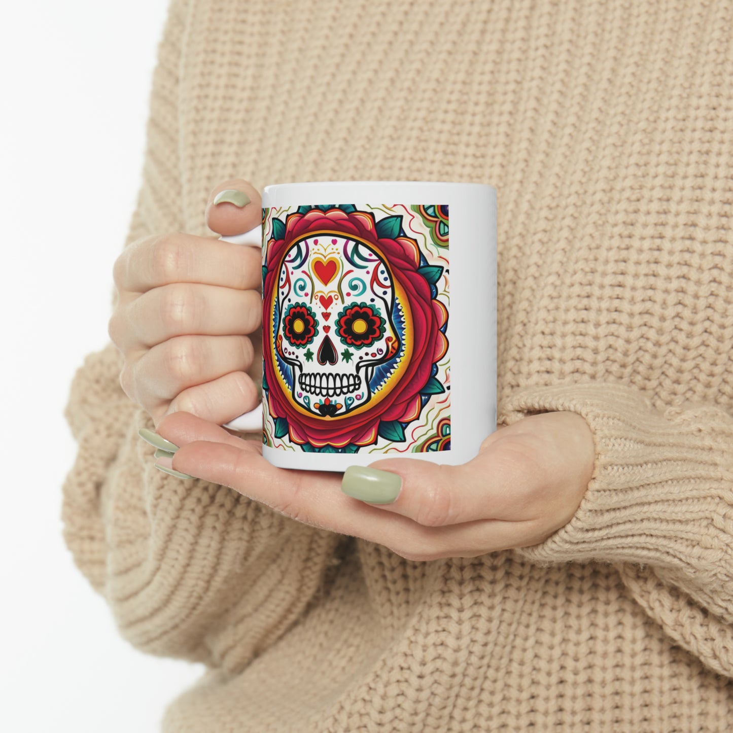 Sugar Skull Ceramic Mug 11oz