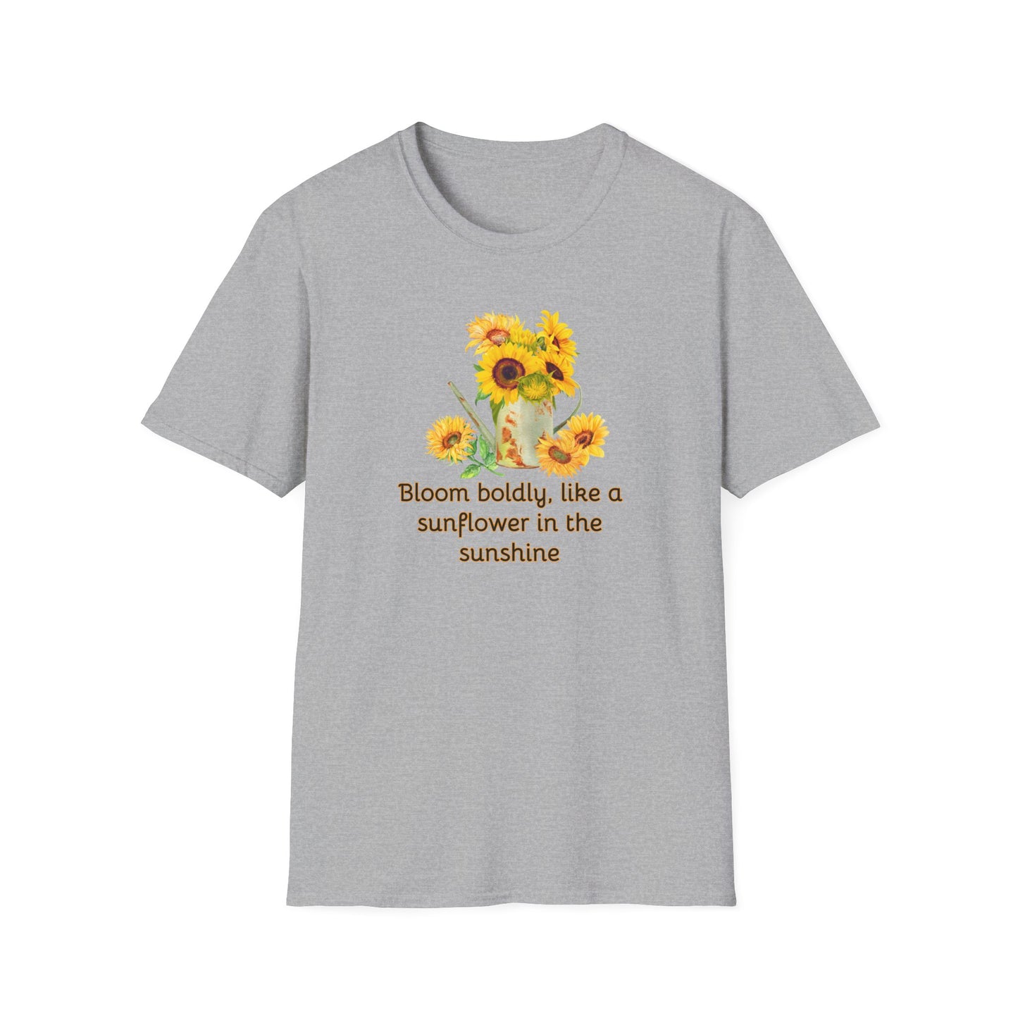 Inspirational T-Shirt Gift Bloom Boldly Sunflower Motivational Shirt