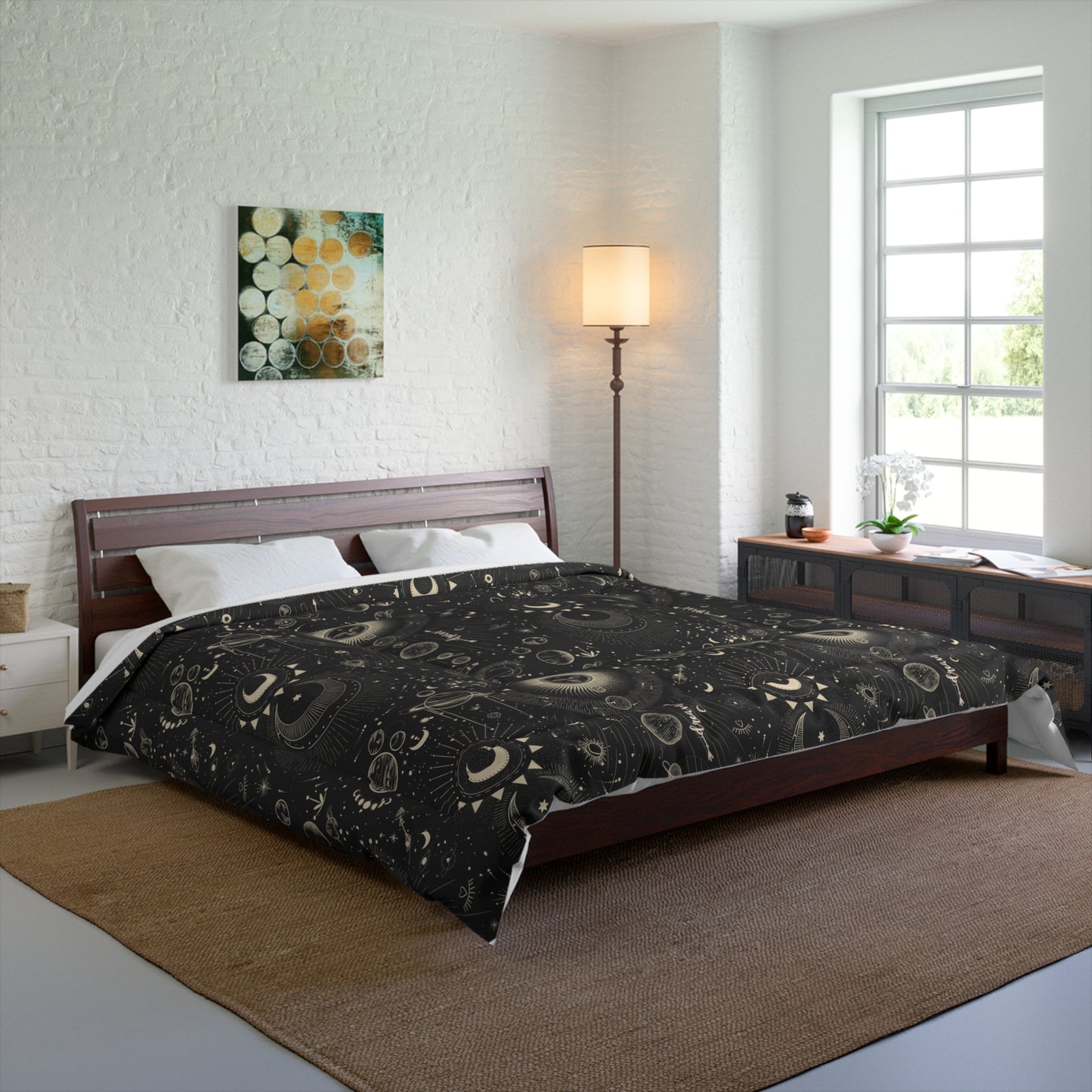 Abstract Dark Boho Comforter for Twin to King size beds