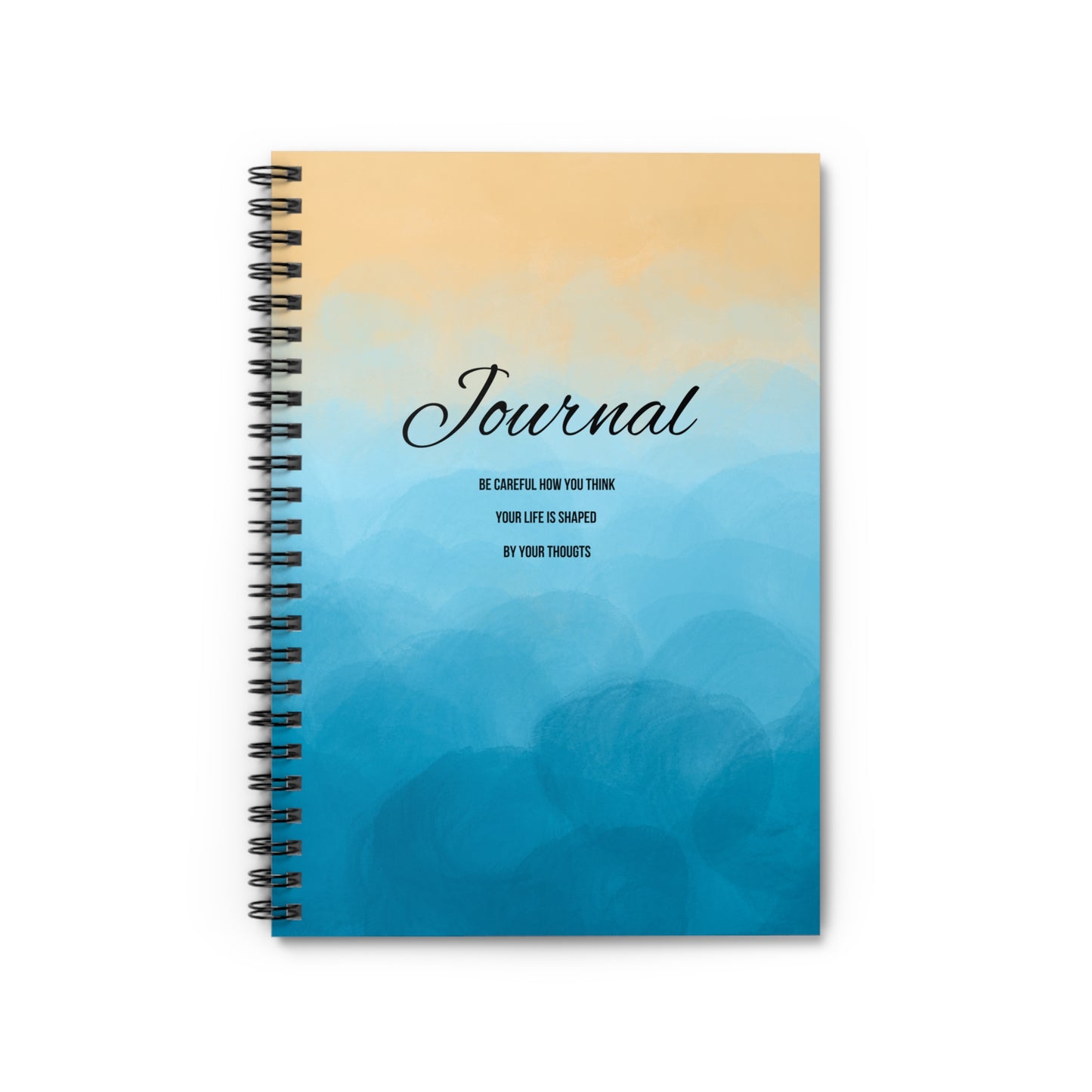 Journal Brown Blue For Your Thoughts Gift Spiral Notebook - Ruled Line