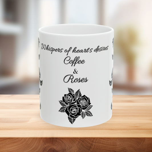 Coffee and Rose Lover Gift, for Mom or Friend, Coffee Lover Mug, 11oz