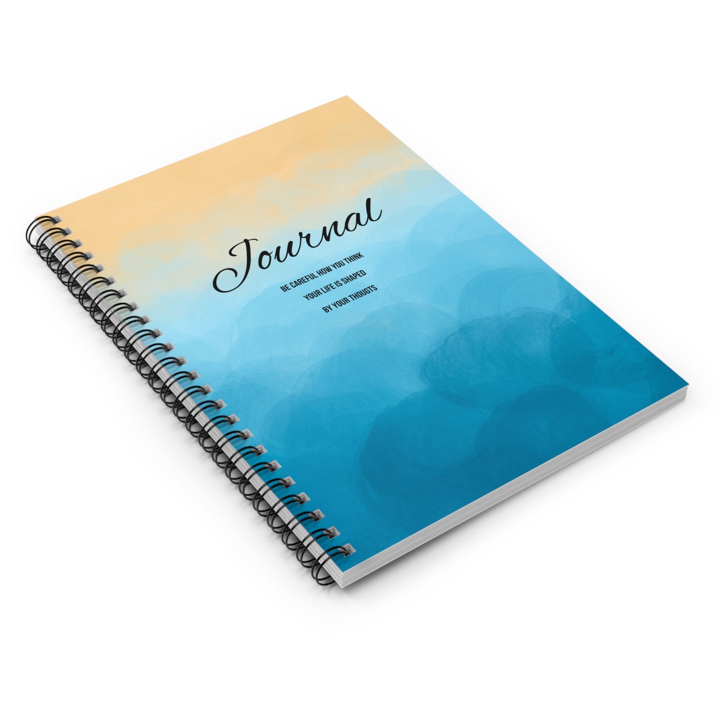 Journal Brown Blue For Your Thoughts Gift Spiral Notebook - Ruled Line