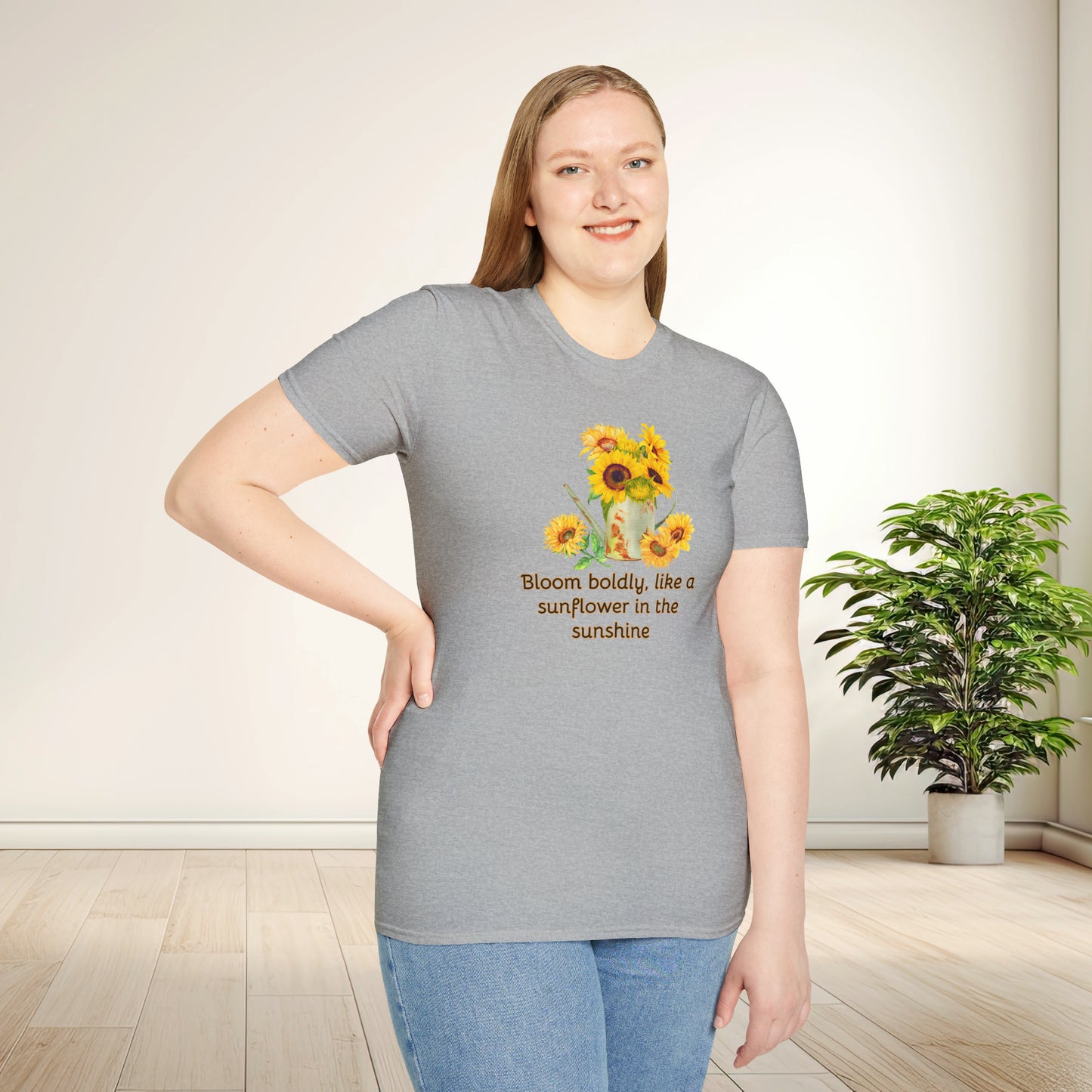 Inspirational T-Shirt Gift Bloom Boldly Sunflower Motivational Shirt