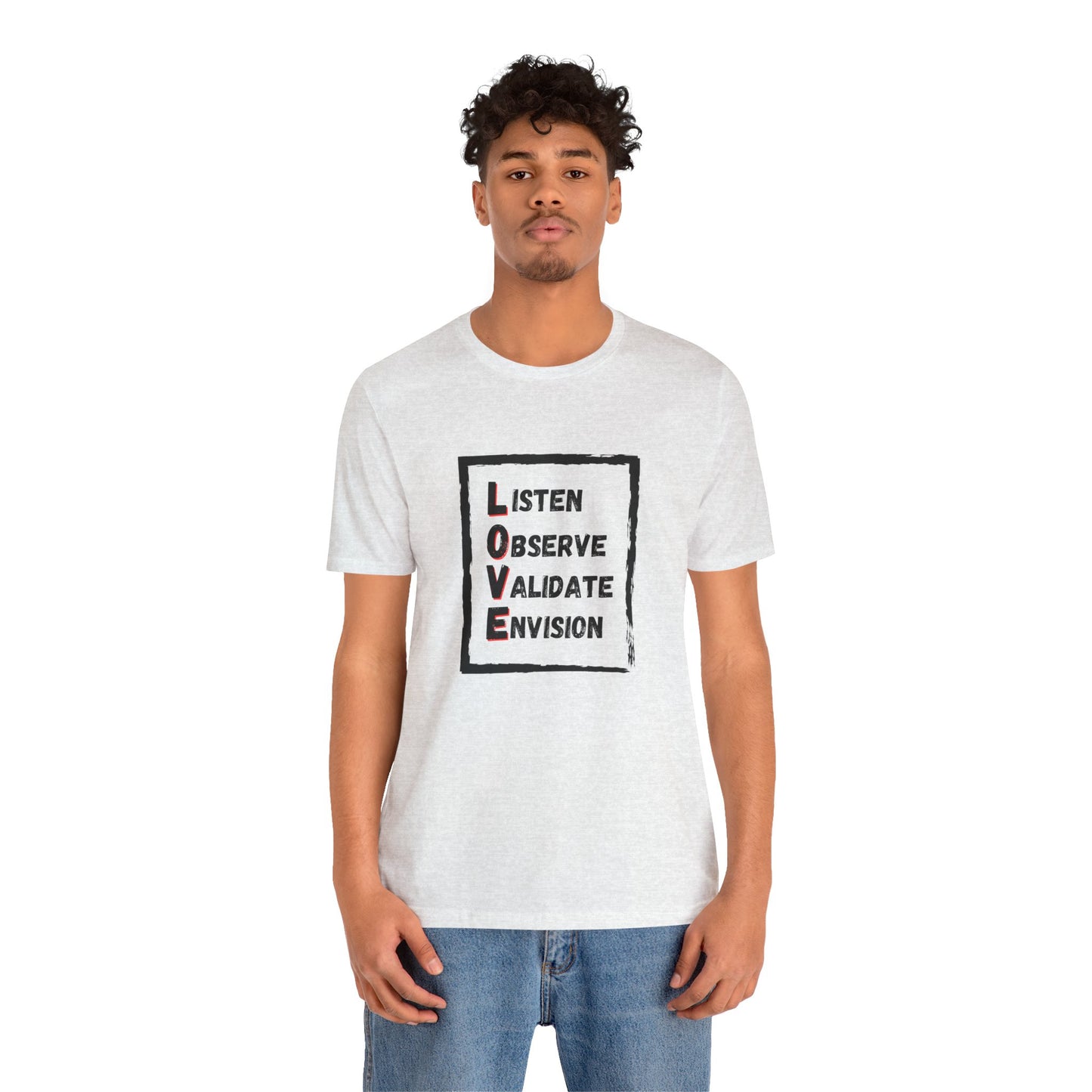 Love T-shirt Gift, Love Acronym, Friend Gift Jersey Short Sleeve Tee