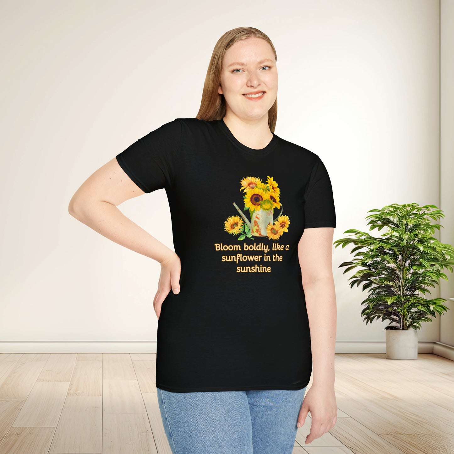 Inspirational T-Shirt Gift Bloom Boldly Sunflower Motivational Shirt