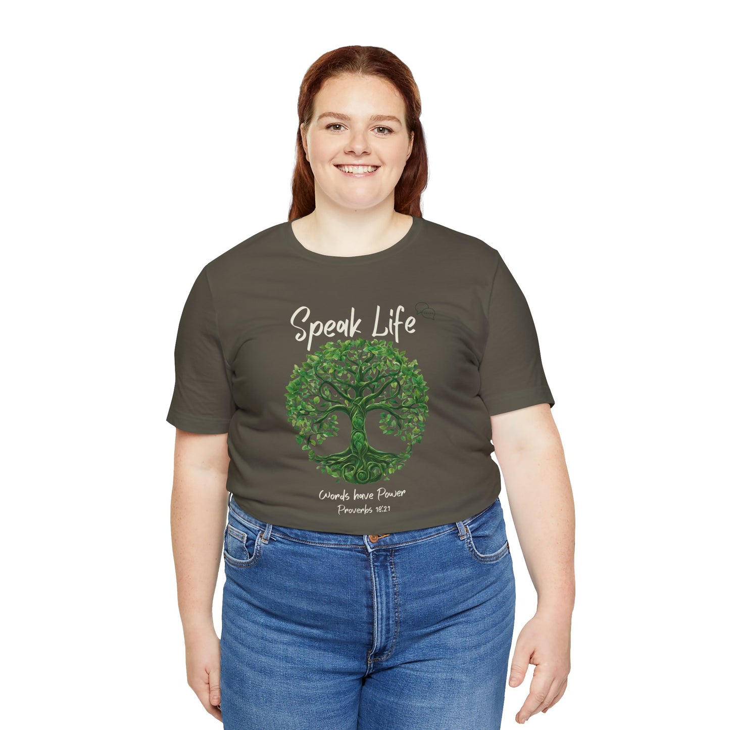 Speak Life Motivational T-shirt Proverbs Inspiration Gift Jersey Short Sleeve Tee