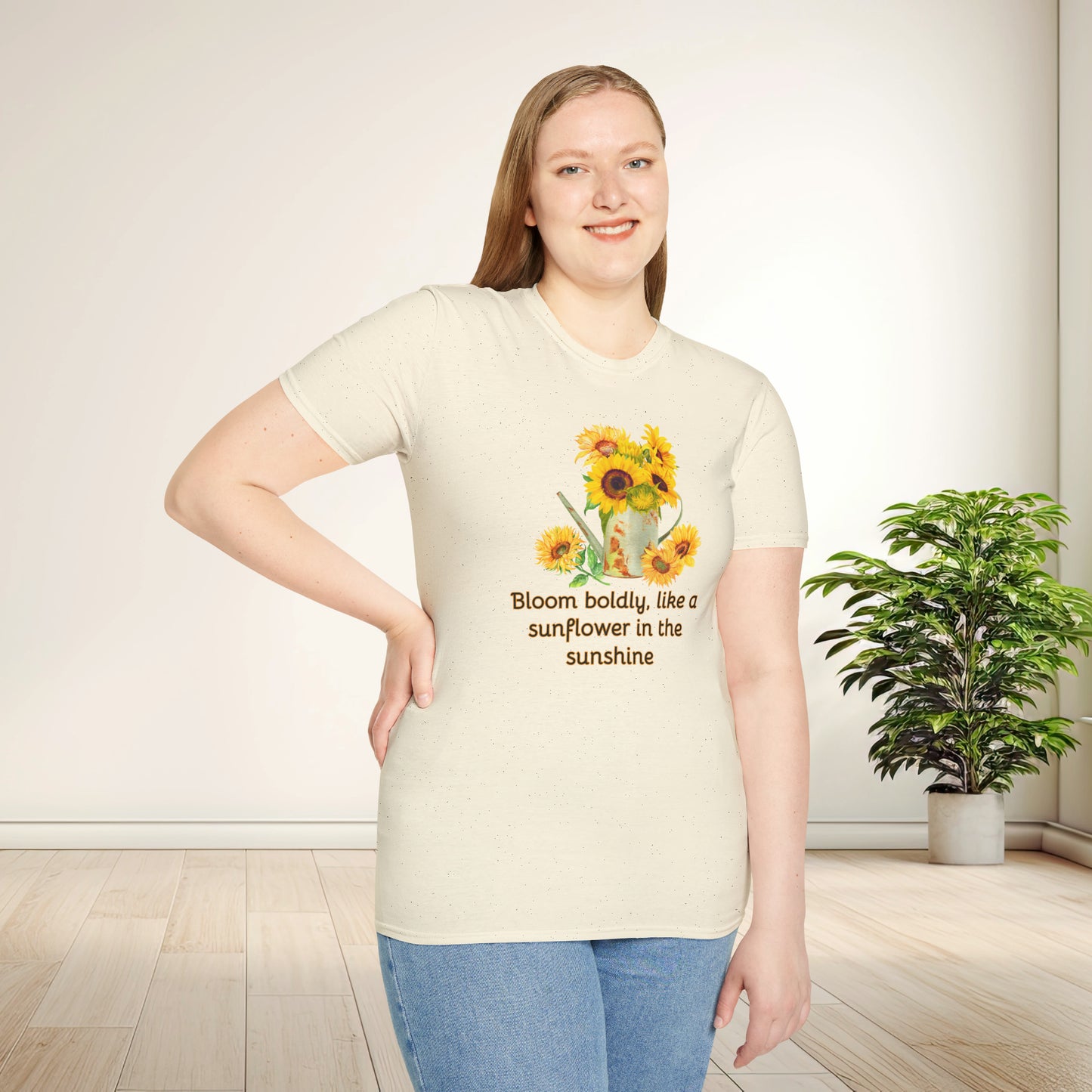 Inspirational T-Shirt Gift Bloom Boldly Sunflower Motivational Shirt