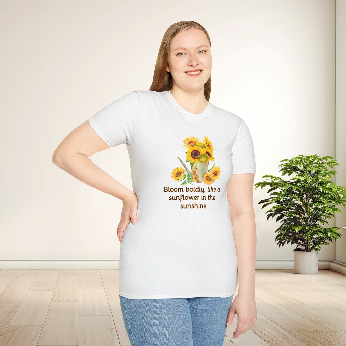 Inspirational T-Shirt Gift Bloom Boldly Sunflower Motivational Shirt