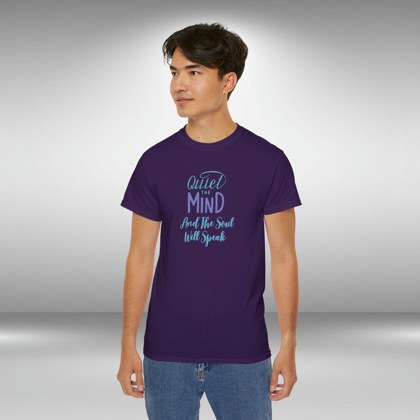 Motivational T-Shirt Gift Meditation Quote Gift Quiet the Mind, Let the Soul Speak T-shirt Ultra Cotton Tee