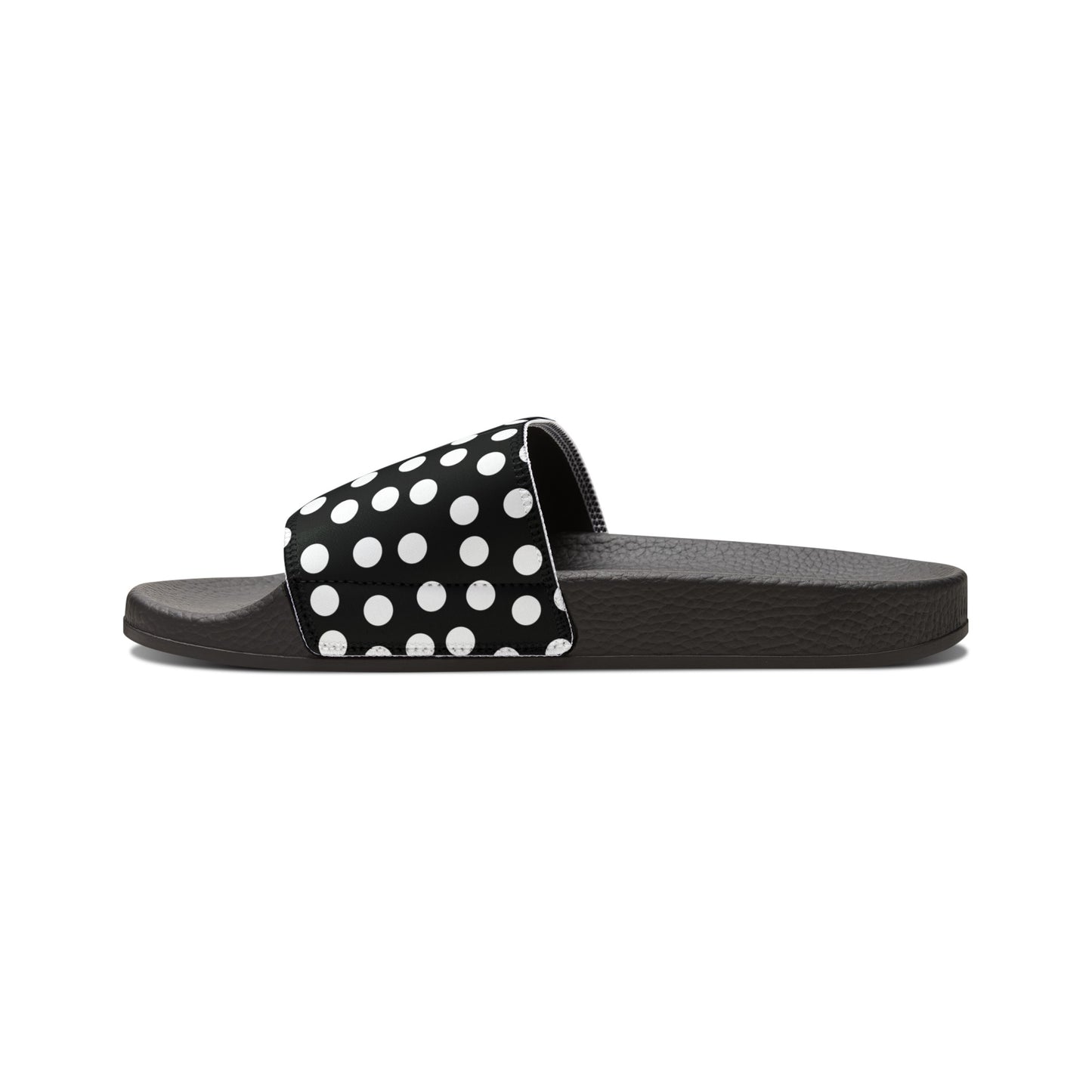 Black and White Women's Slide Sandals, Polka Dot Slides, Summer Slide Sandals