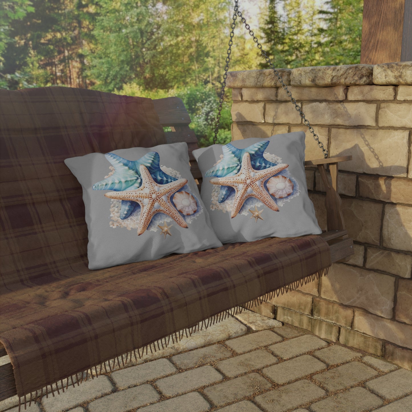 Starfish Outdoor Pillows, Patio Decor, Home decor, Housewarming Gift