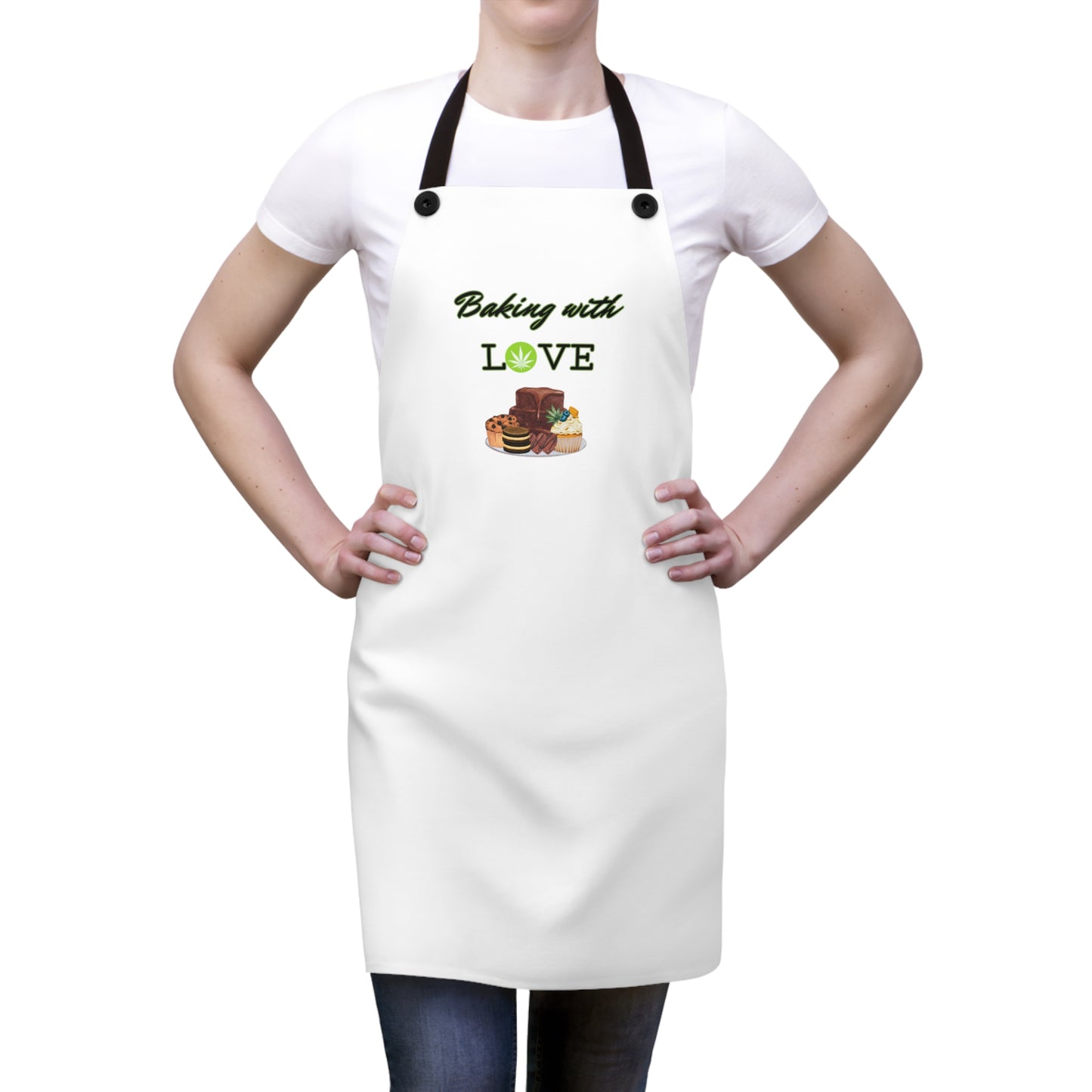 Baking with Love Apron Gift, Cannabis Apron, Kitchen Apron Gift