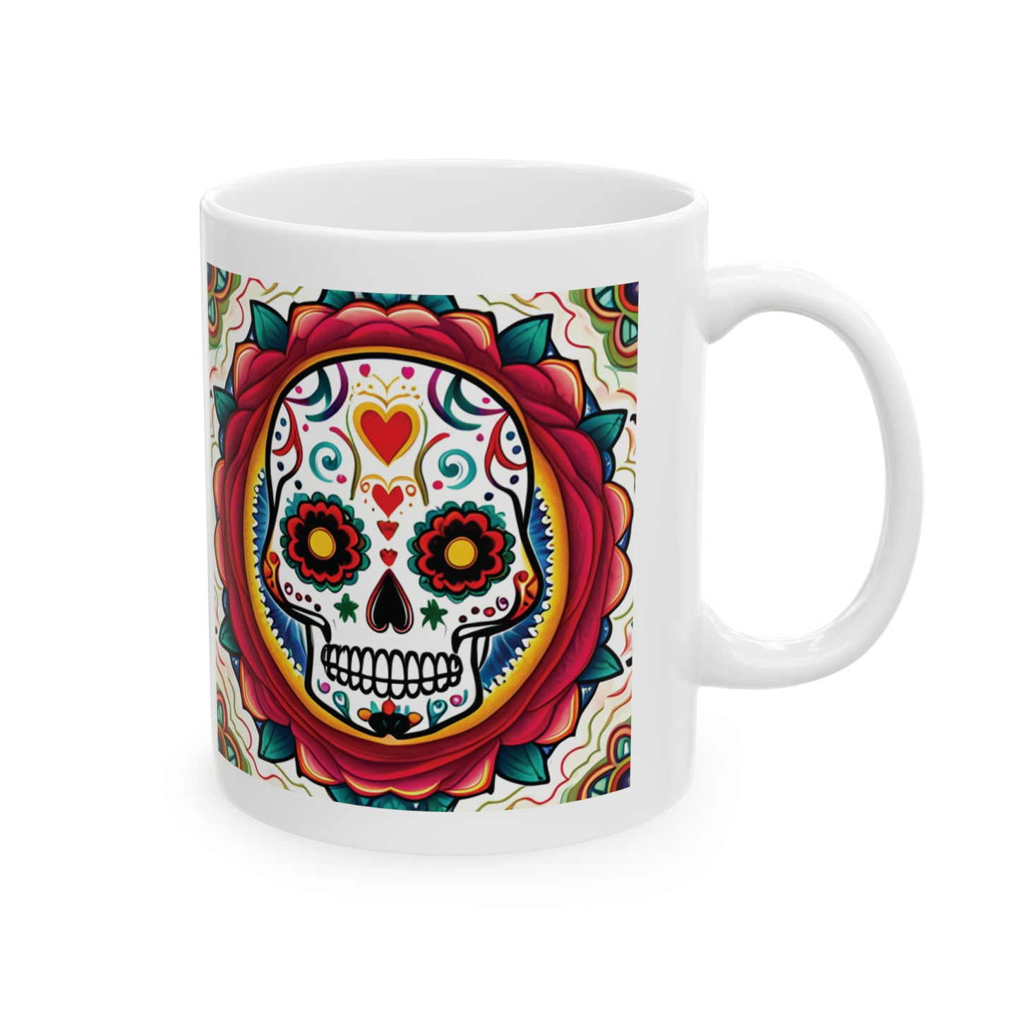 Sugar Skull Ceramic Mug 11oz